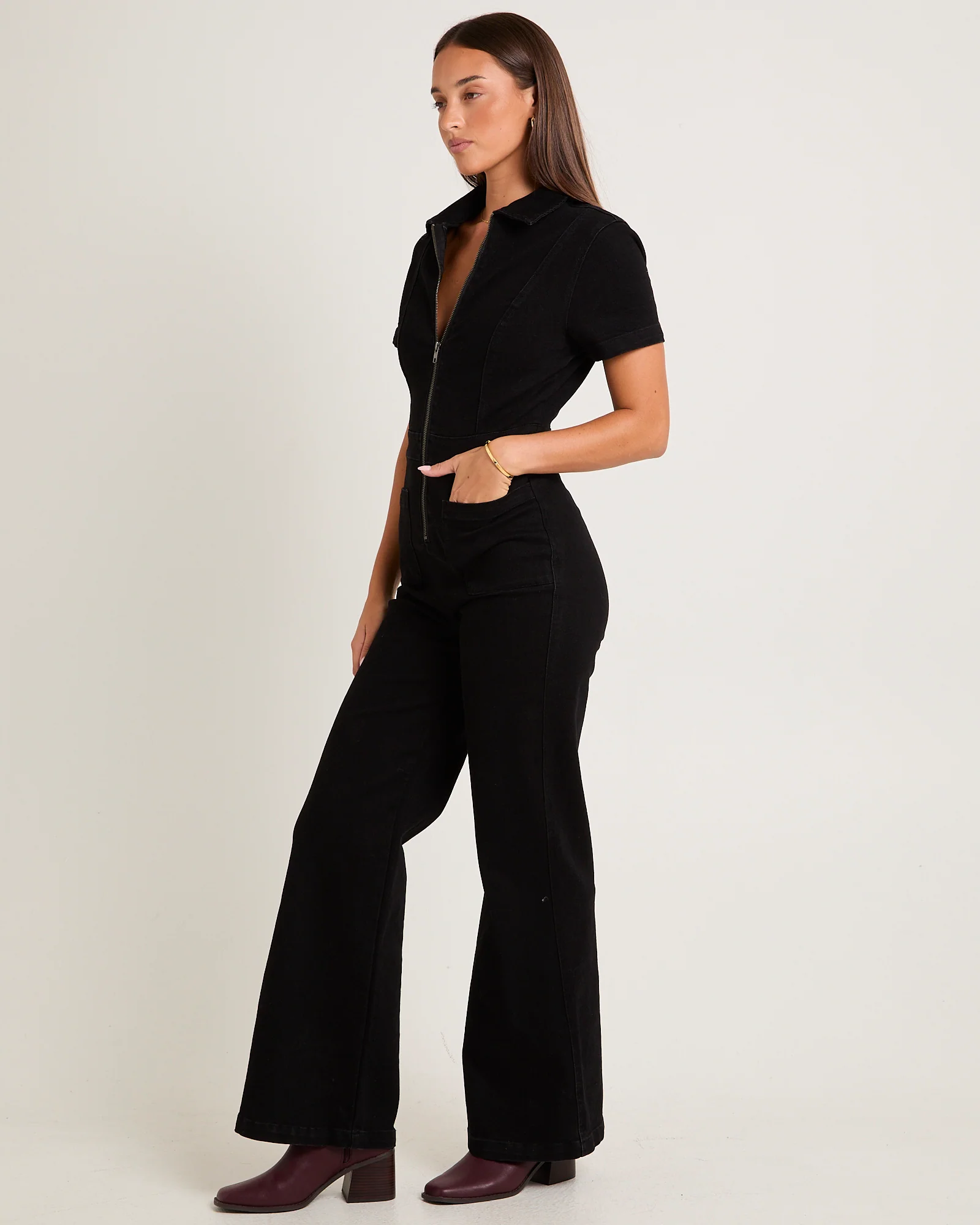 Nikki Denim Maxi Boiler Suit - Image 2