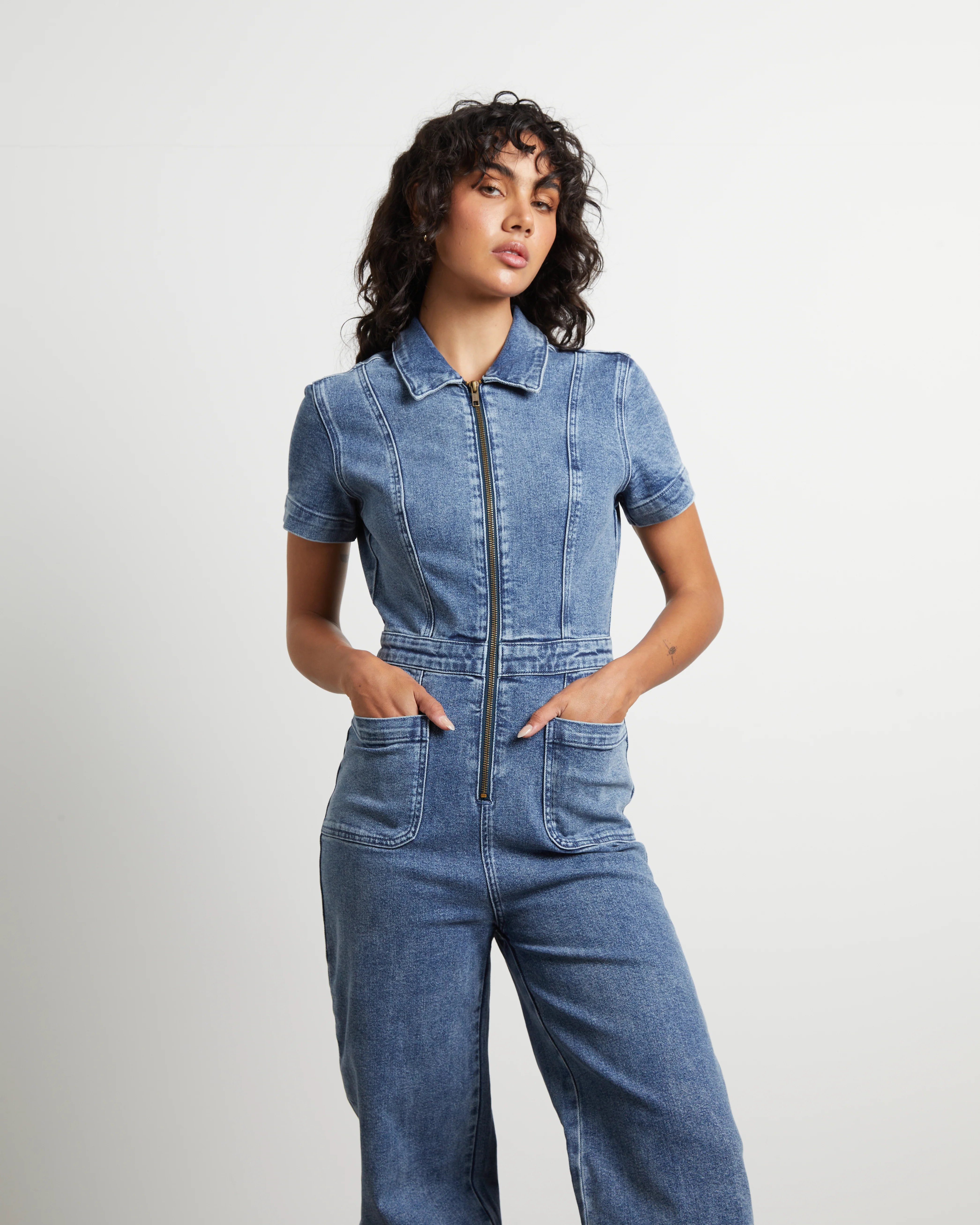 Nikki Denim Maxi Boiler Suit - Image 3