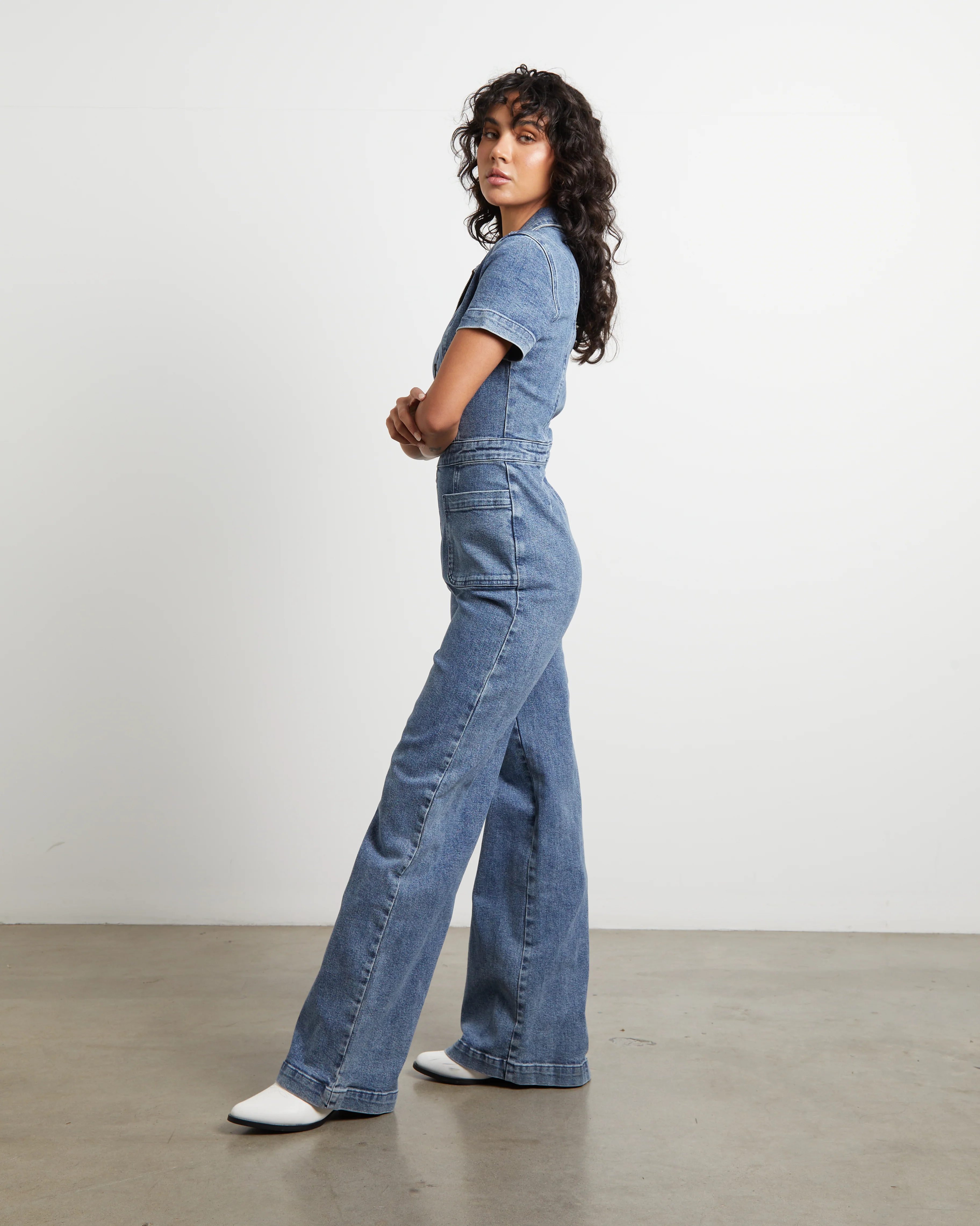 Nikki Denim Maxi Boiler Suit - Image 4