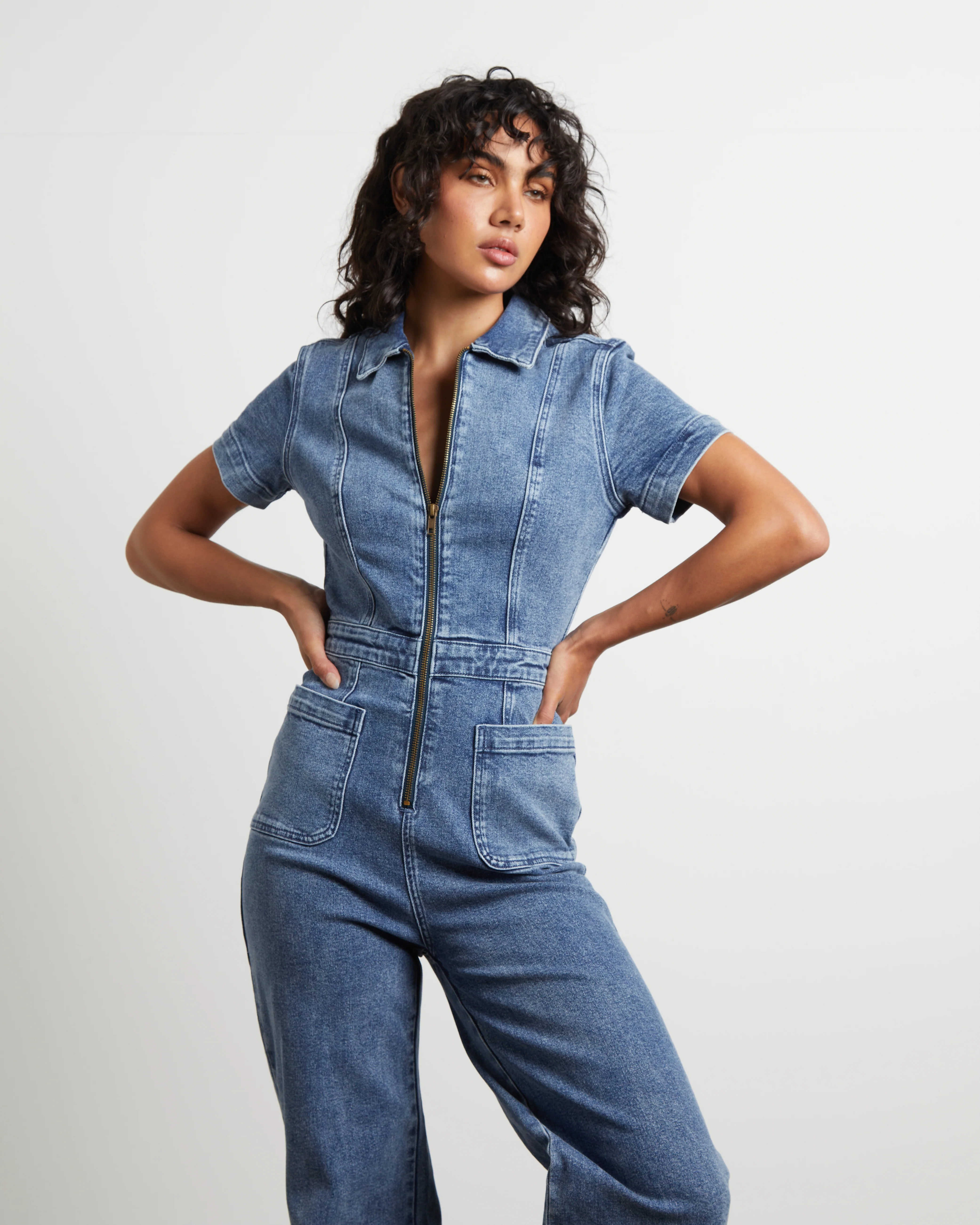 Nikki Denim Maxi Boiler Suit - Image 5