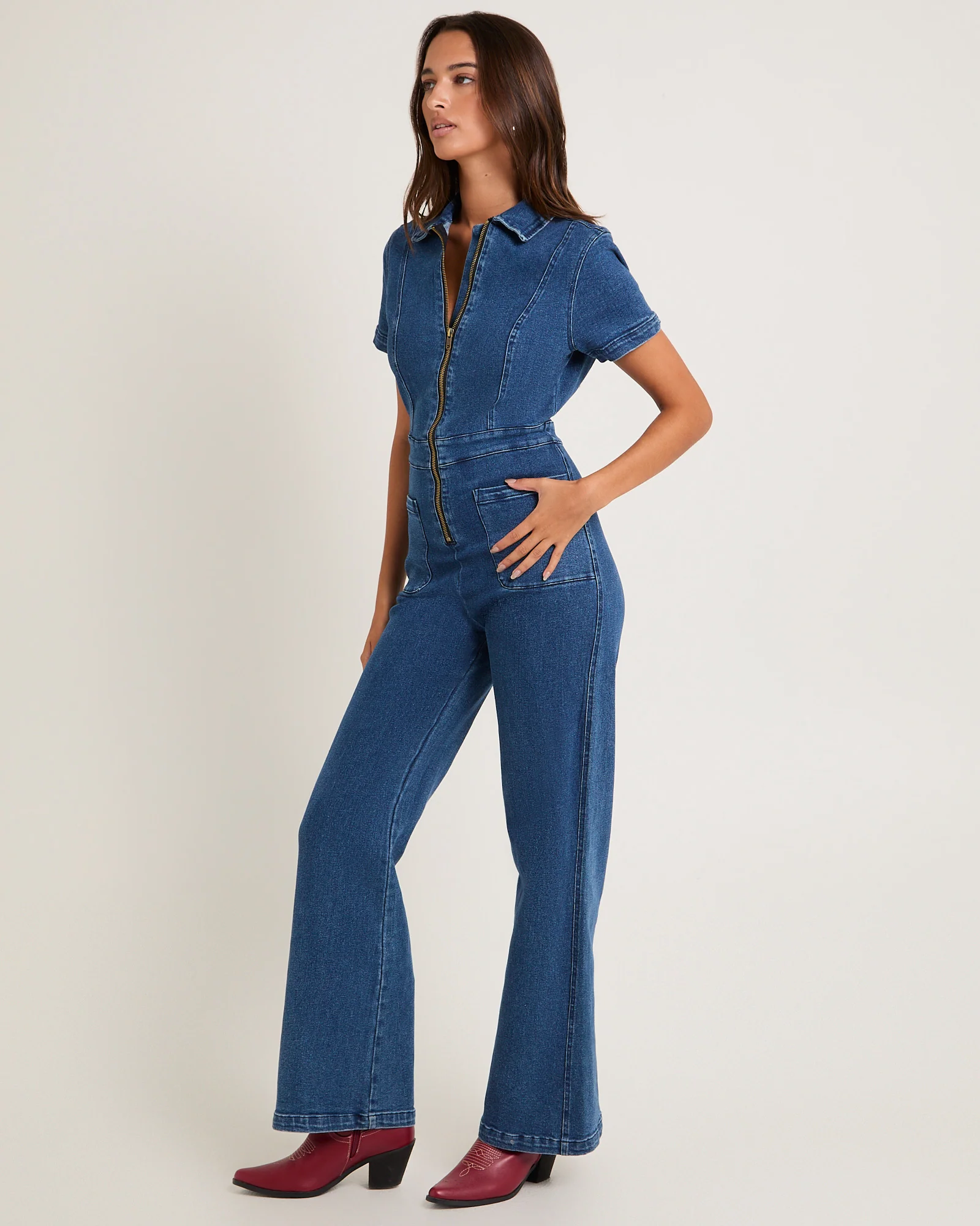 Nikki Denim Maxi Boiler Suit - Image 3