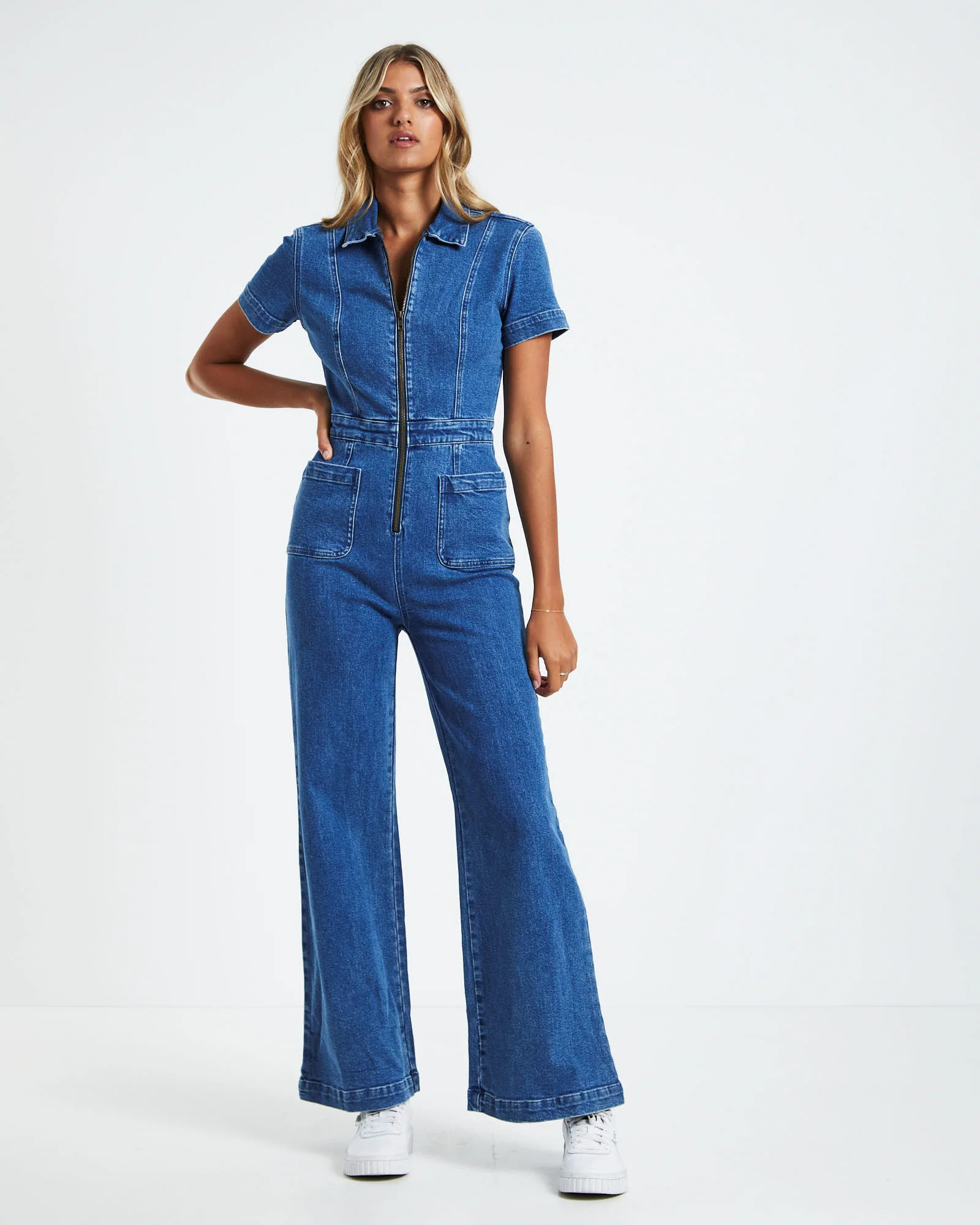 Nikki Denim Maxi Boiler Suit - Image 3