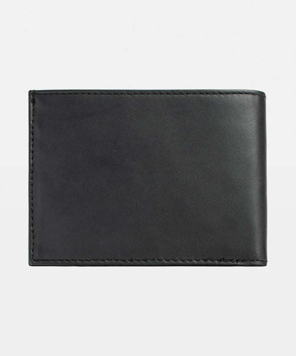 Noah Tri Fold Leather Wallet Black - Image 2