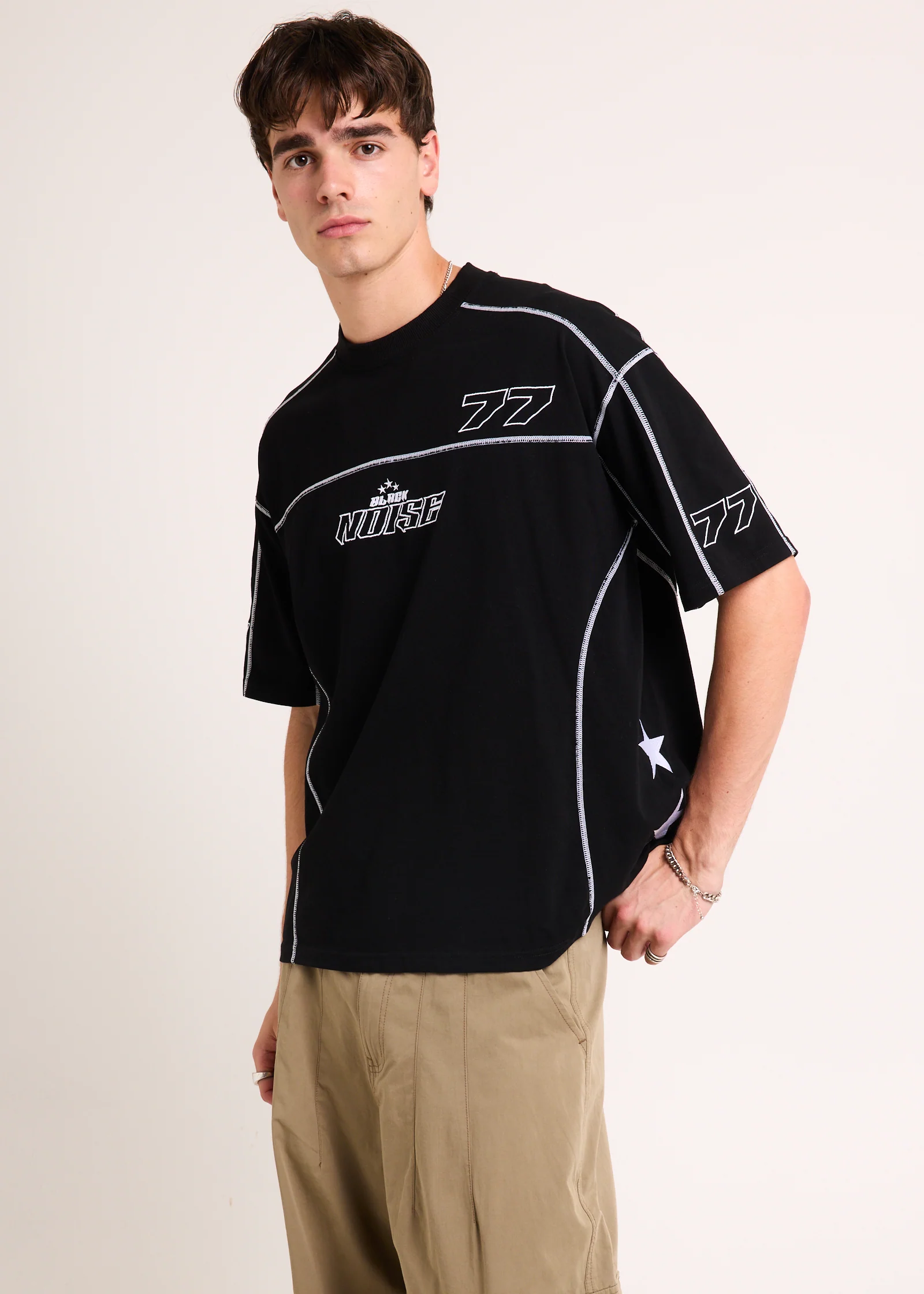 Noise Contrast Jersey T-Shirt - Image 4
