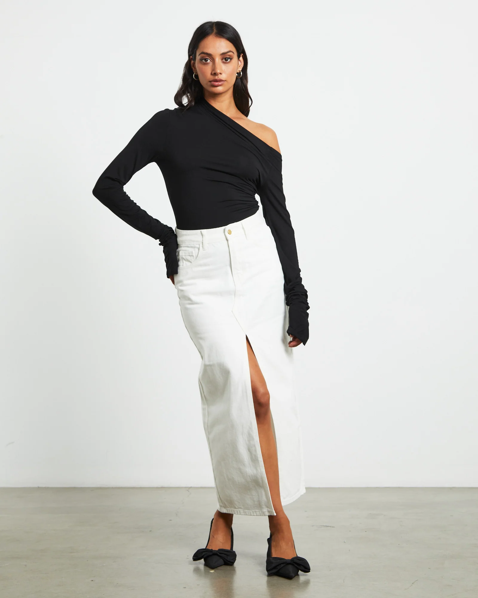 Nyah Longsleeve Bodysuit in Black - Image 3