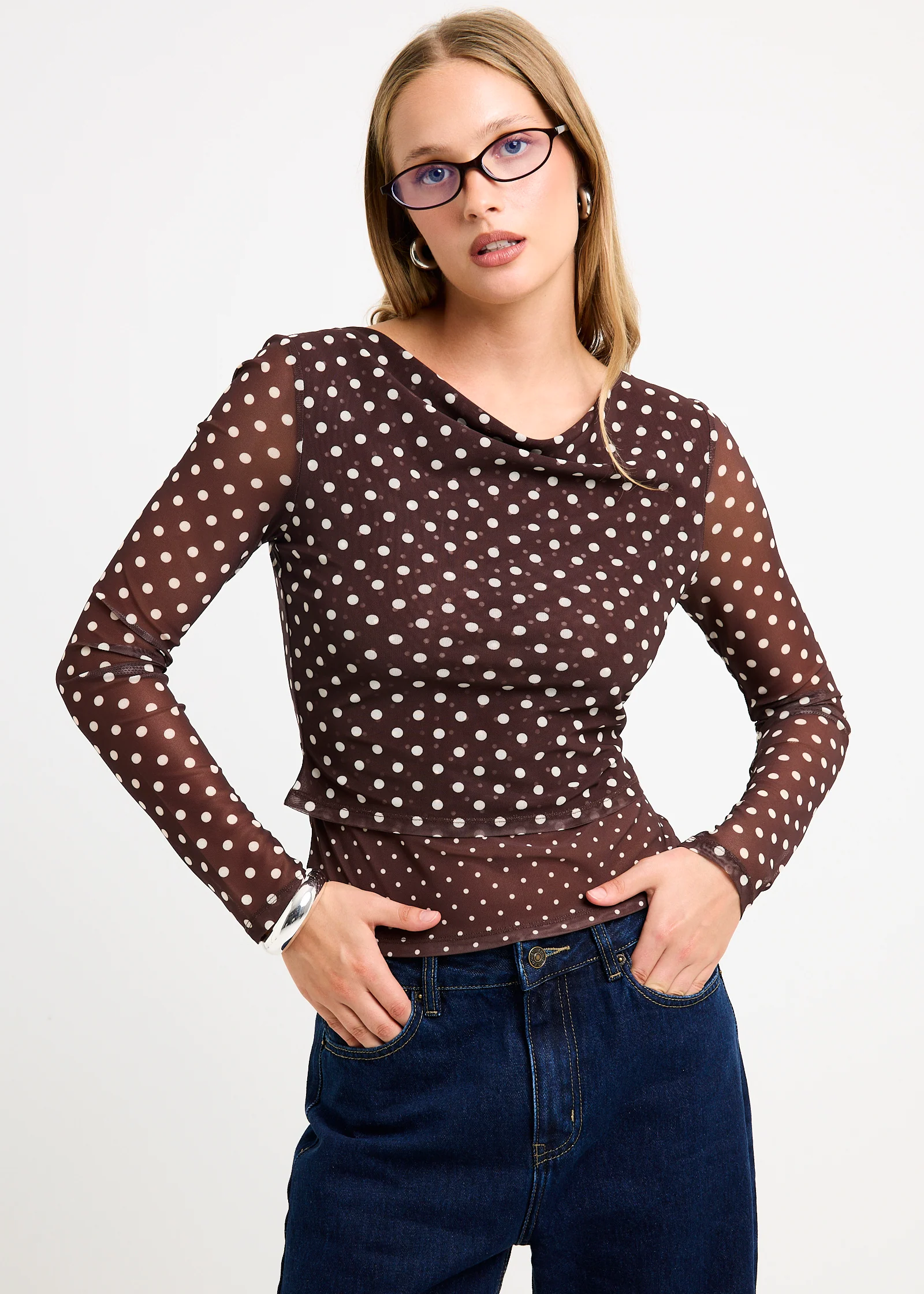 Olivia Spot Mesh Top - Image 2