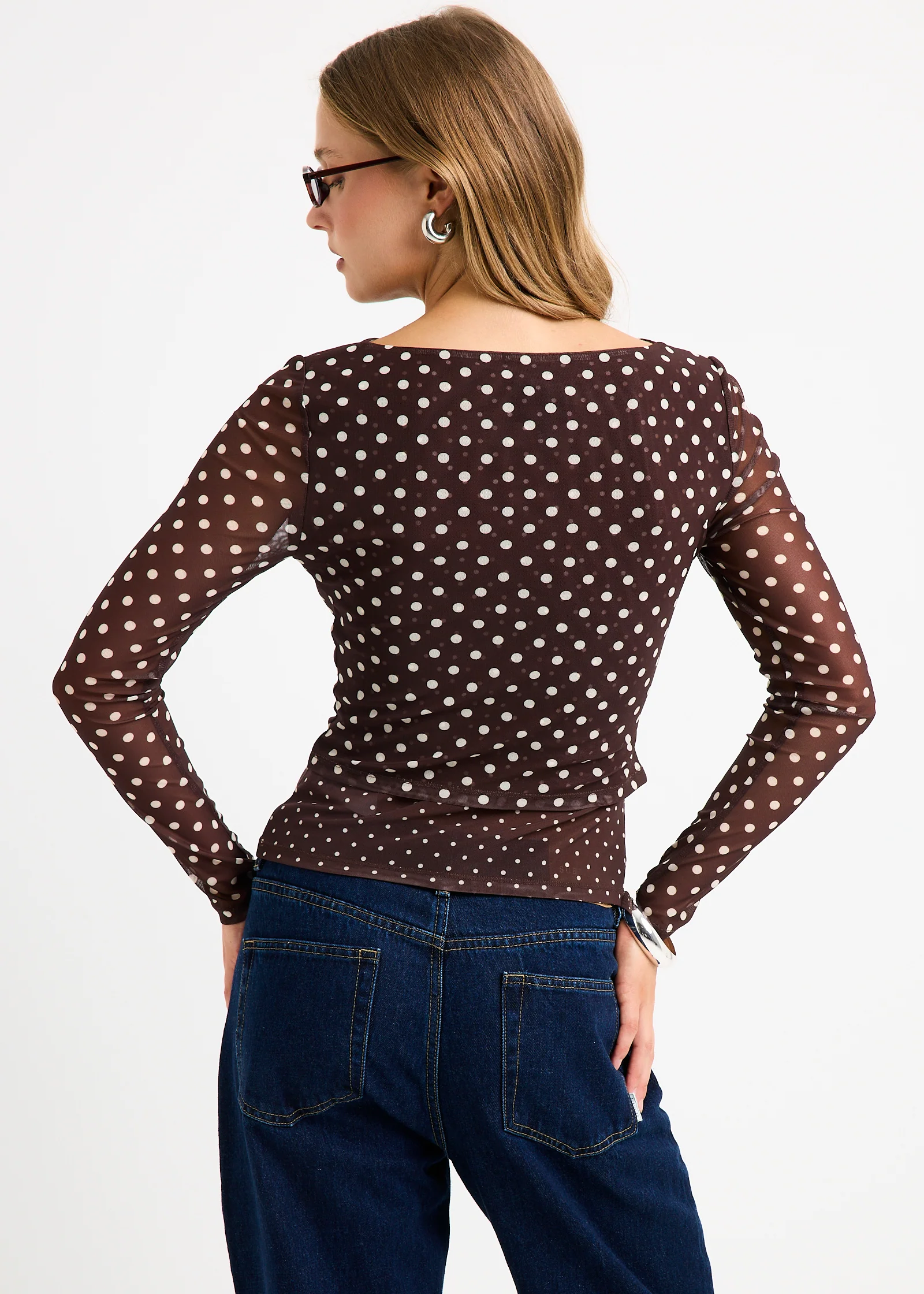 Olivia Spot Mesh Top - Image 3