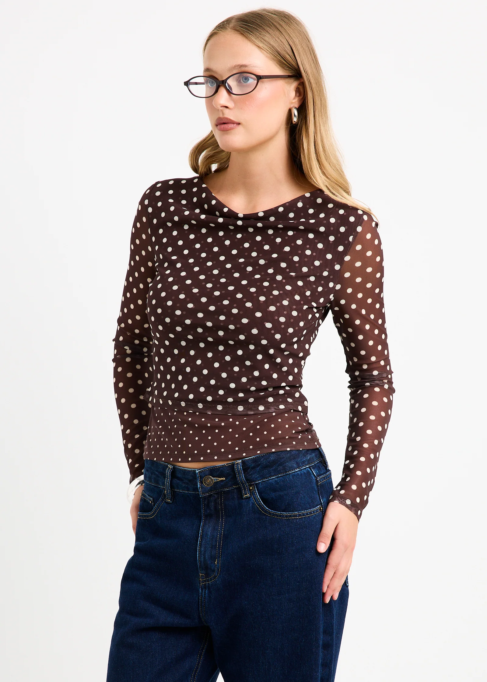 Olivia Spot Mesh Top - Image 4