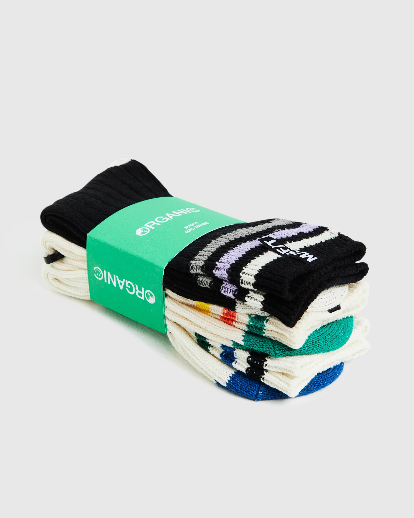 Organic Mix Stripe Socks 3 Pack Multi - Image 6