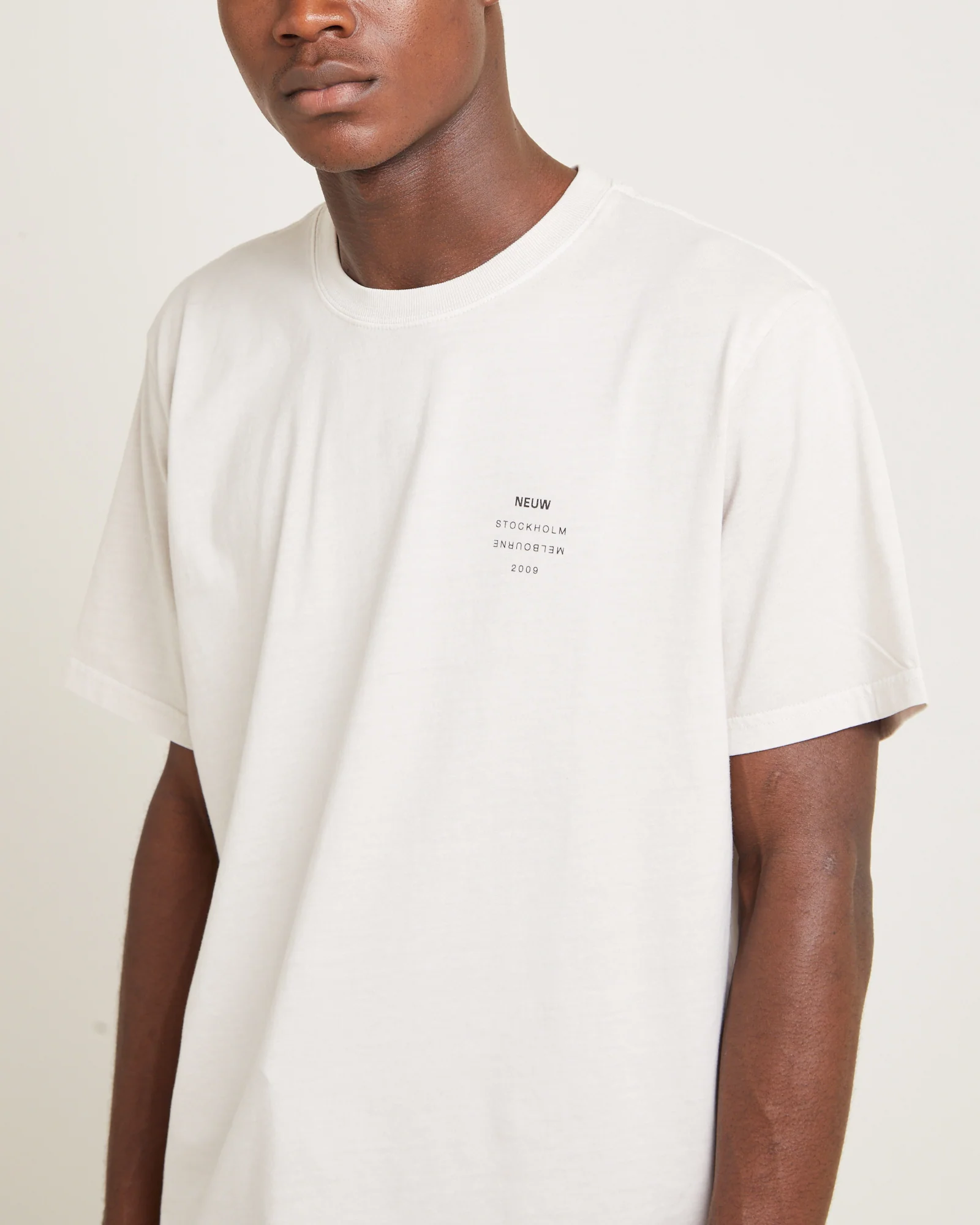 Organic Neuw Band Short Sleeve T-Shirt Washed Stone - Image 5