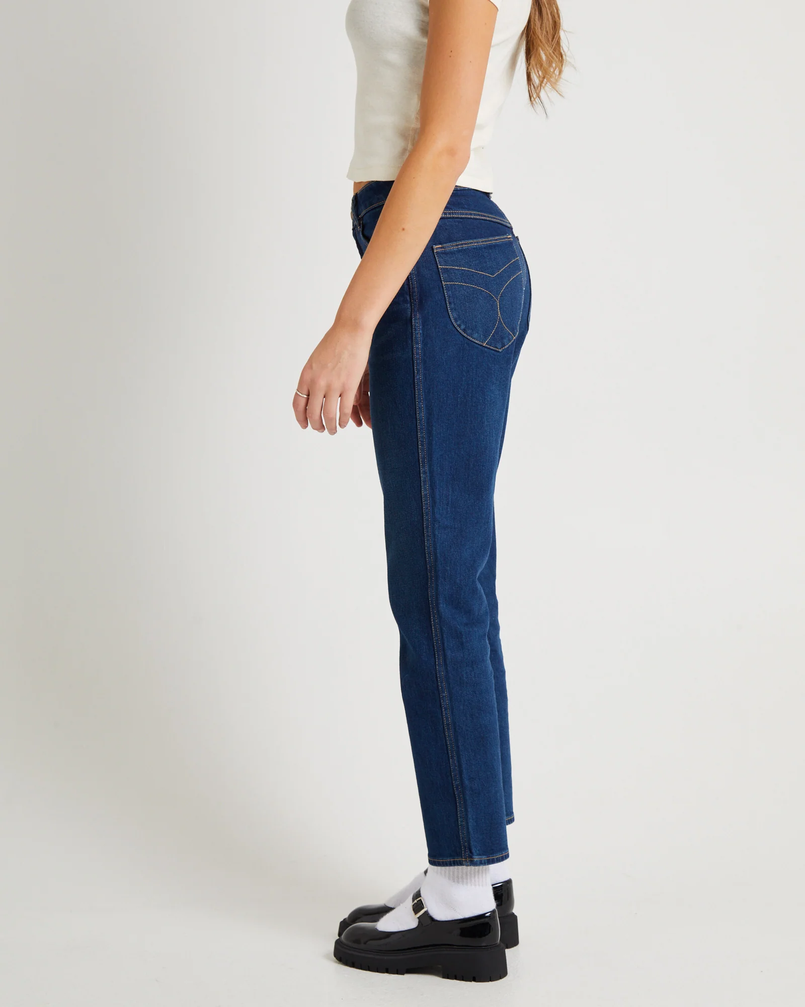 Original Straight Denim Jeans Dark Stone - Image 4
