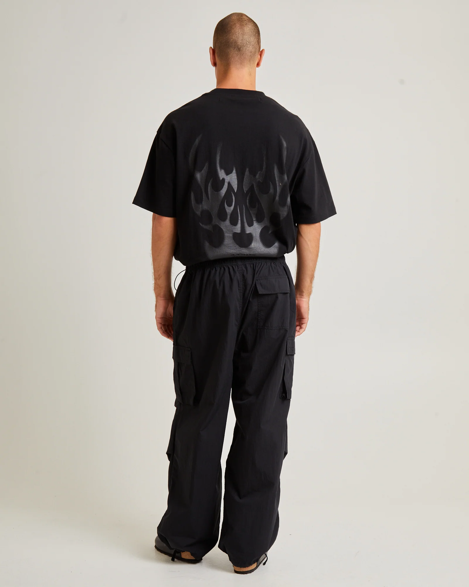 Oversized Parachute Cargo Pant in Black - Image 2
