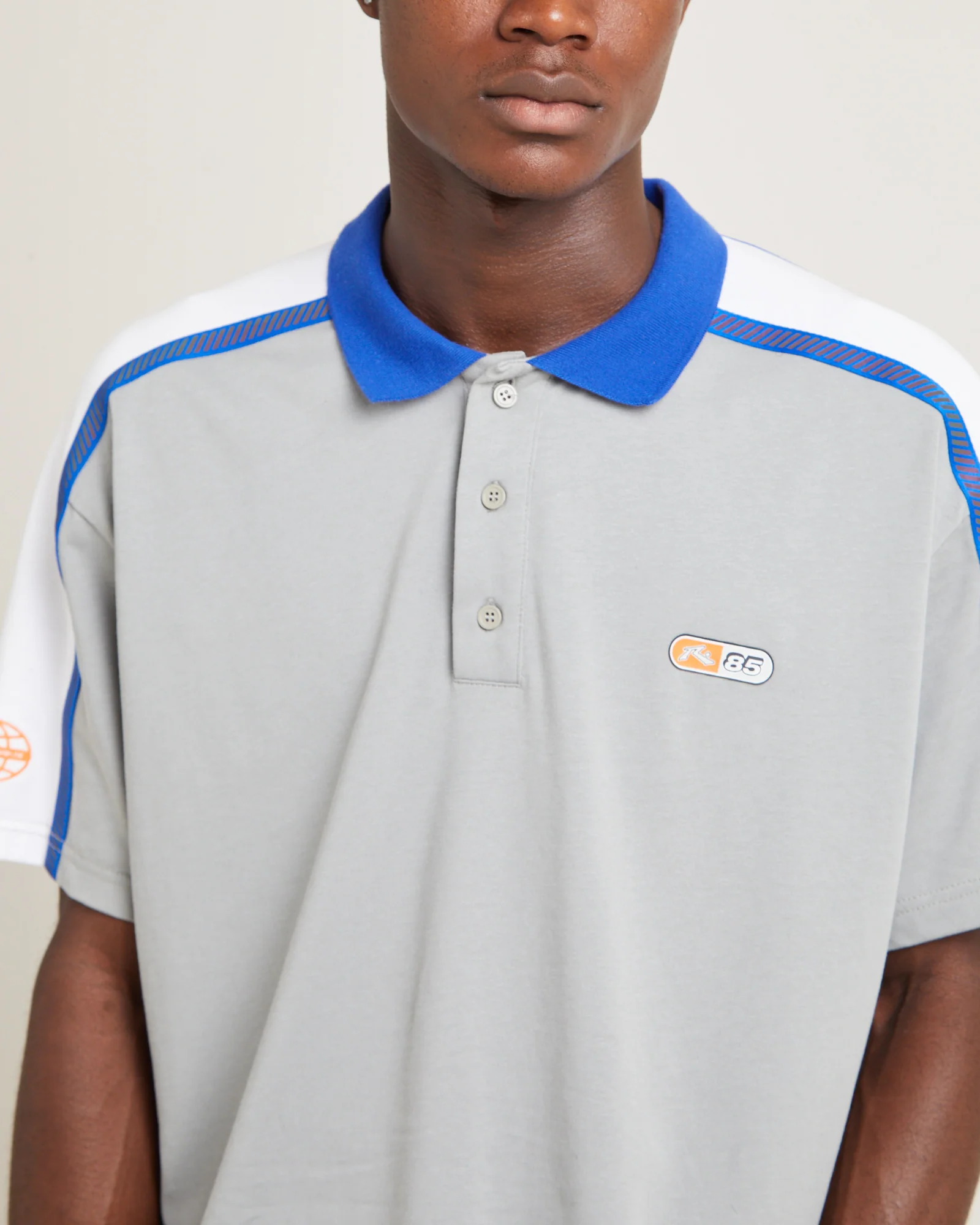 Oxecutioner Short Sleeve Polo Shirt Oyster Grey - Image 5