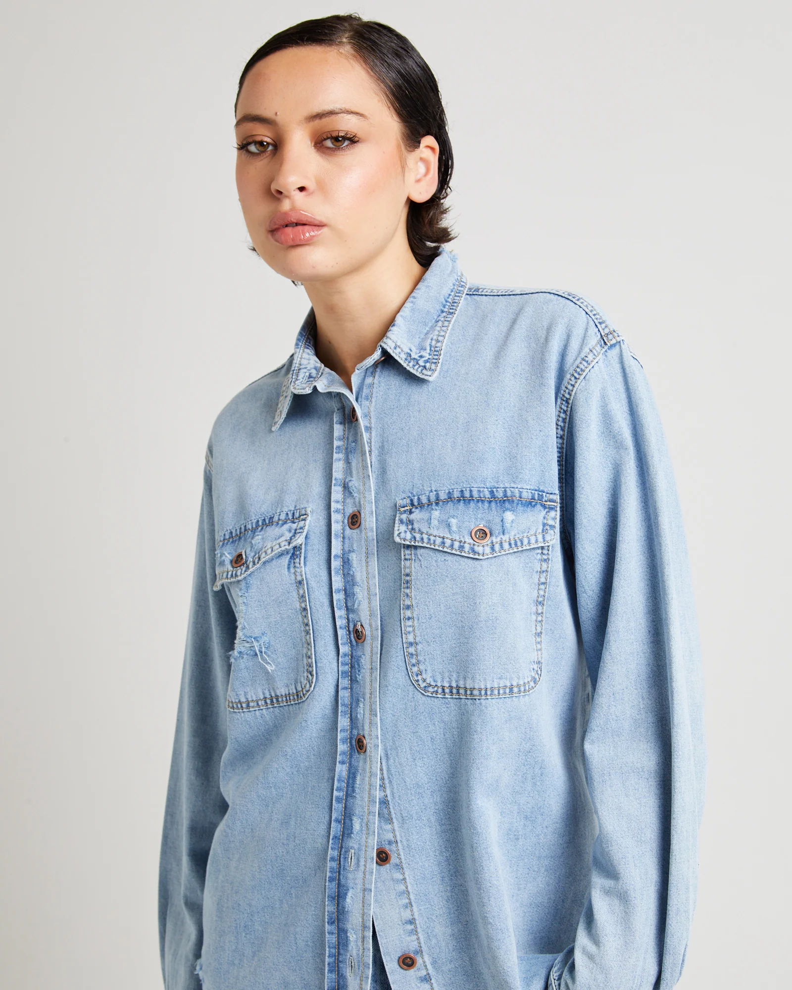 Pacifica Classic Everyday Denim Shirt - Image 5
