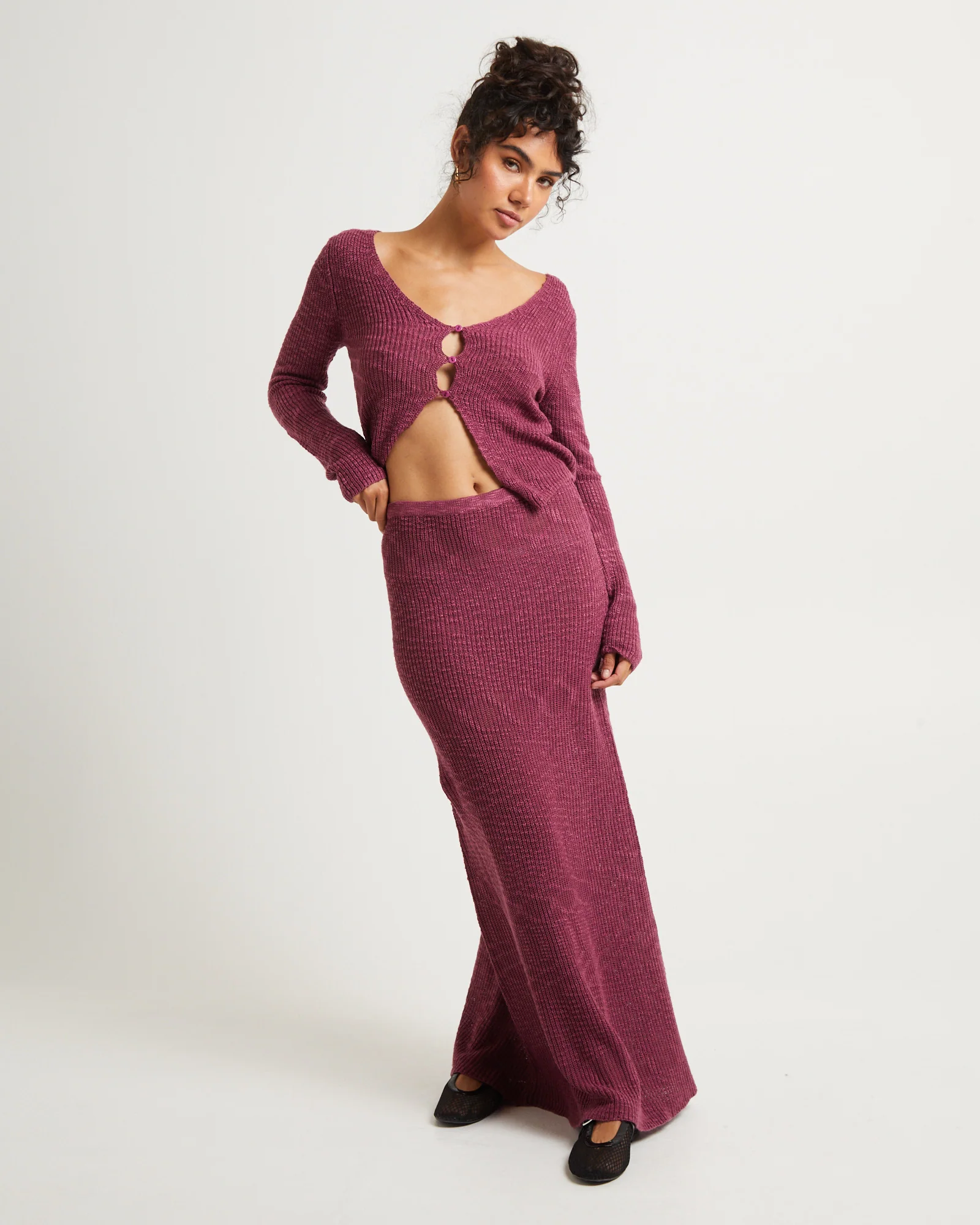 Paige Boucle Knit Maxi Skirt - Image 4