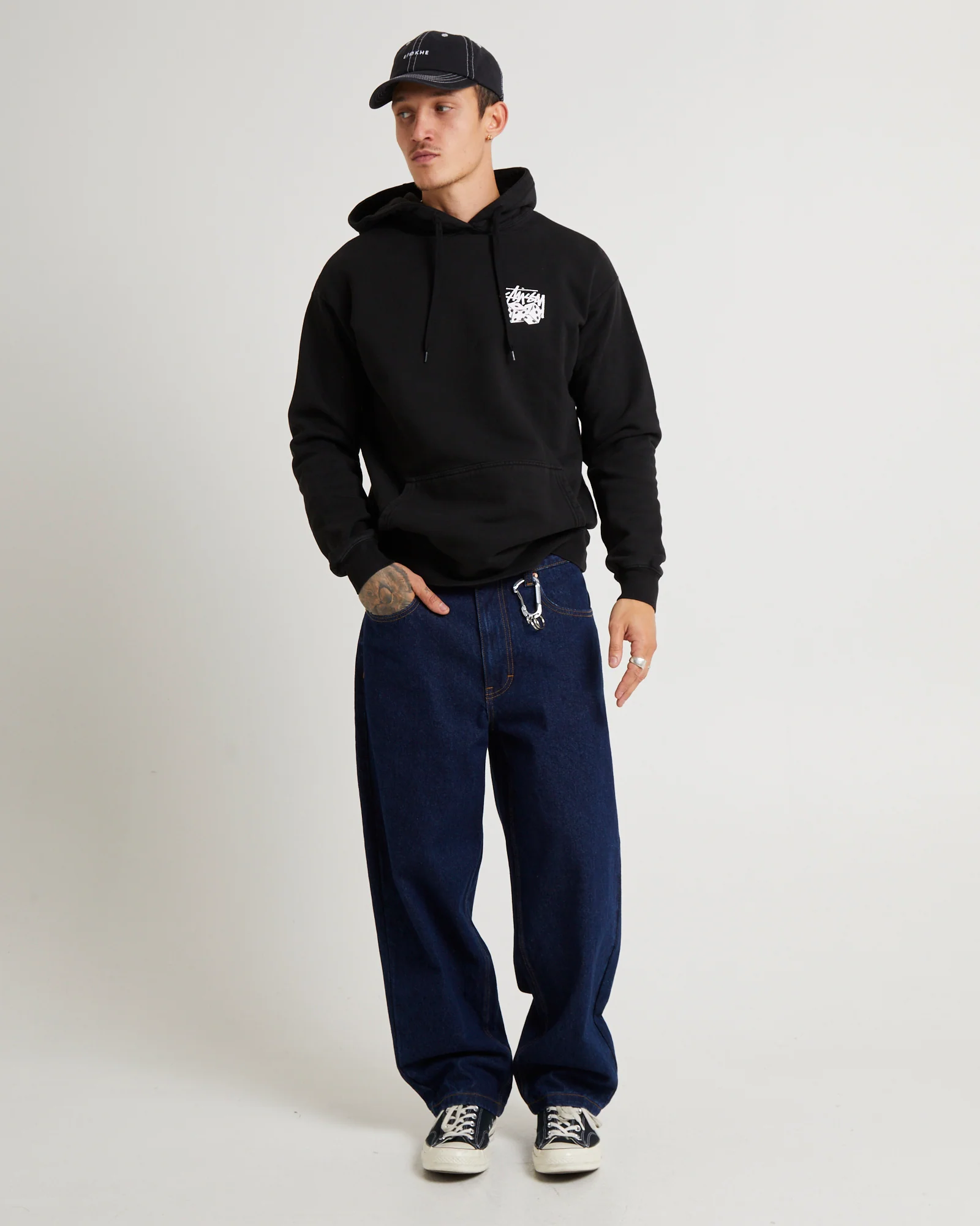 Pair Of Dice Fleece Hoodie Washed White - Image 3