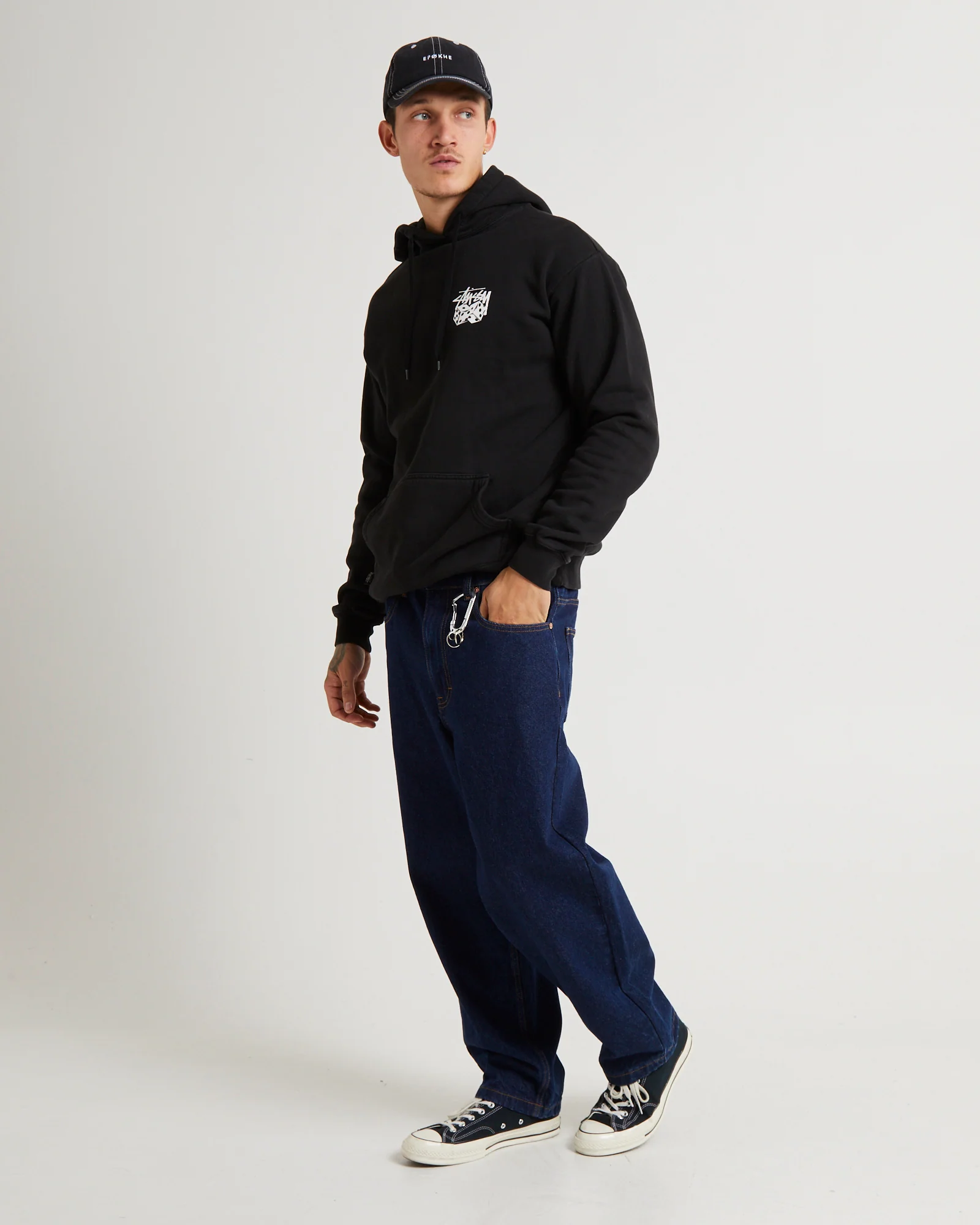 Pair Of Dice Fleece Hoodie Washed White - Image 4