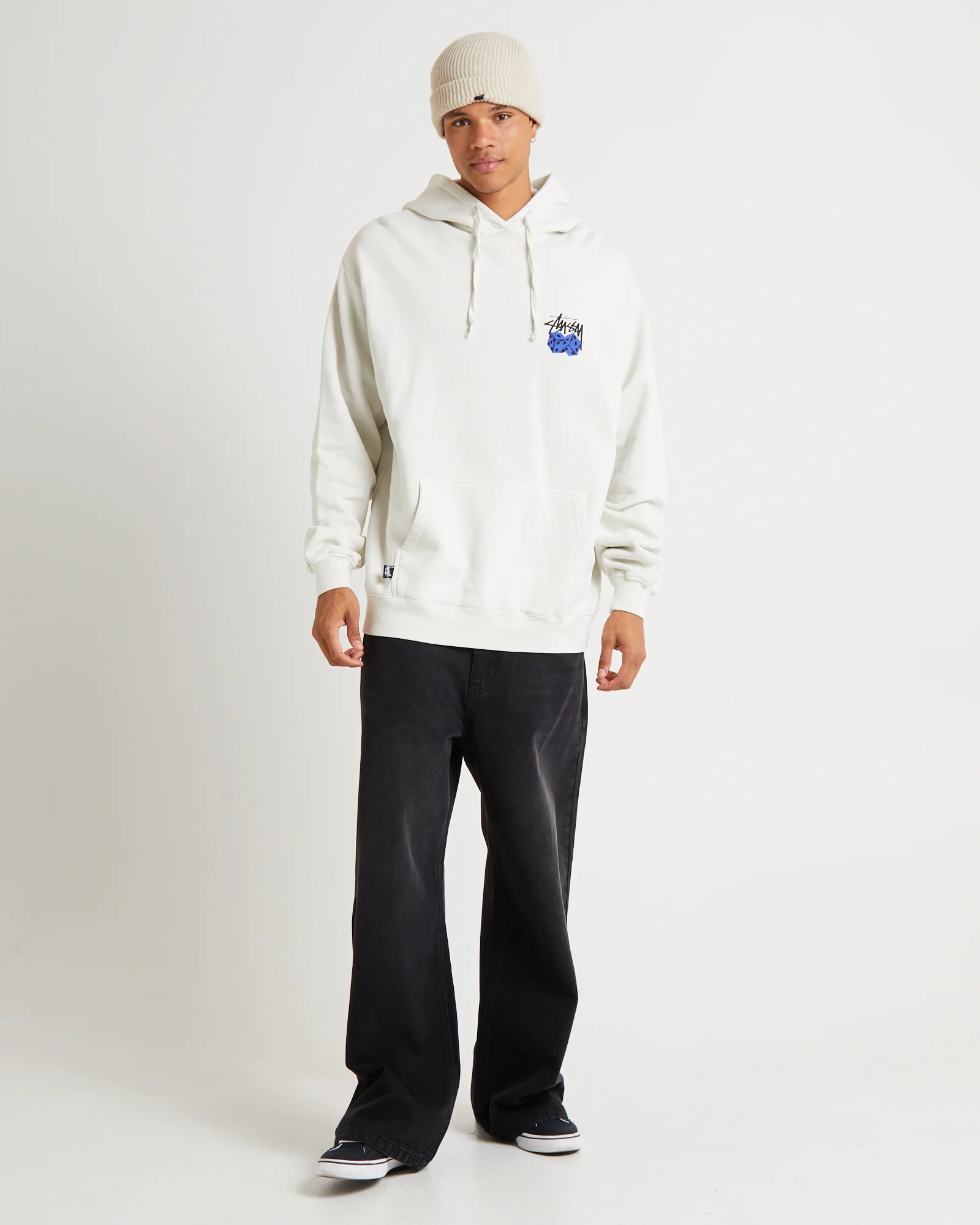 Pair Of Dice Fleece Hoodie Washed White - Image 3