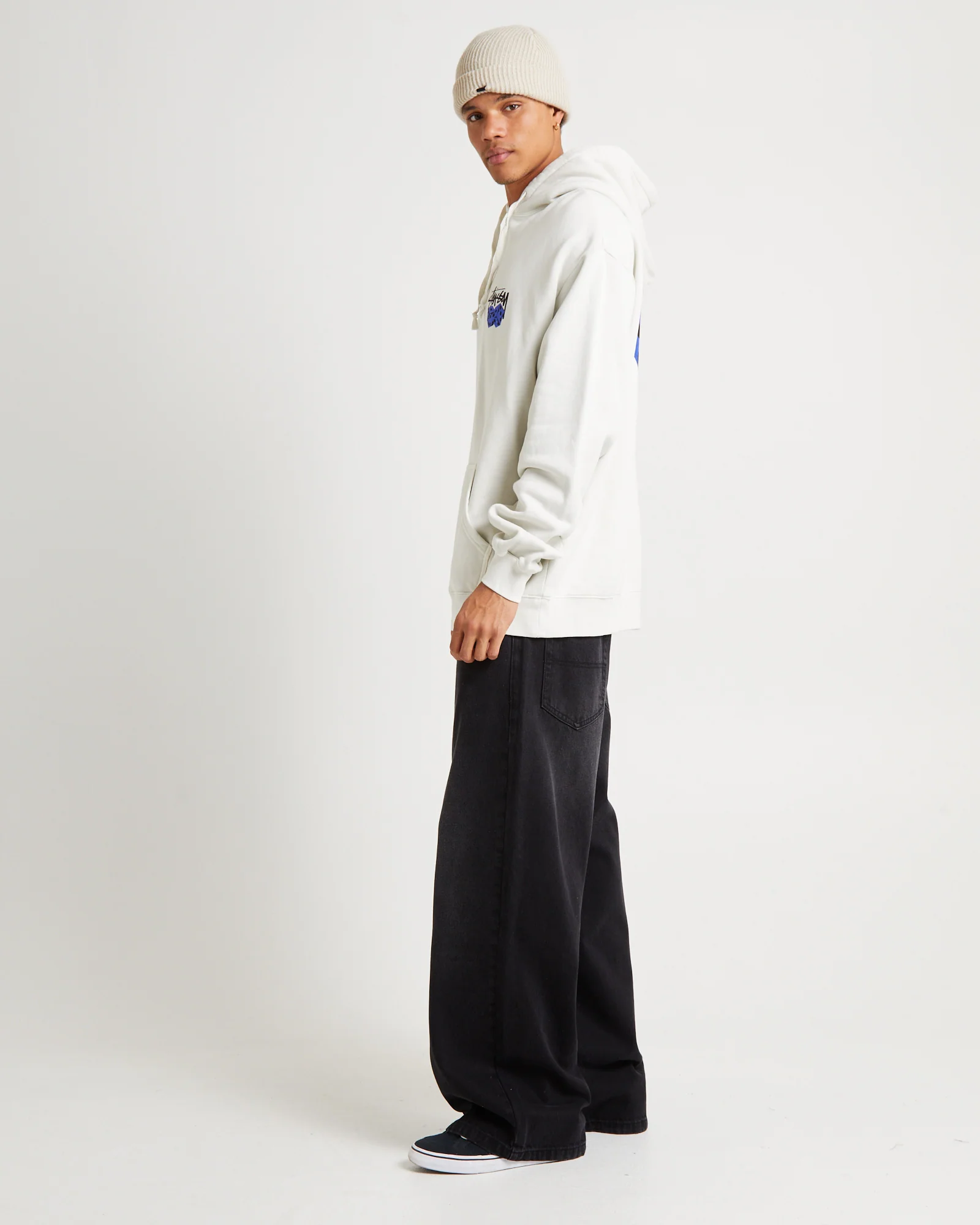 Pair Of Dice Fleece Hoodie Washed White - Image 4