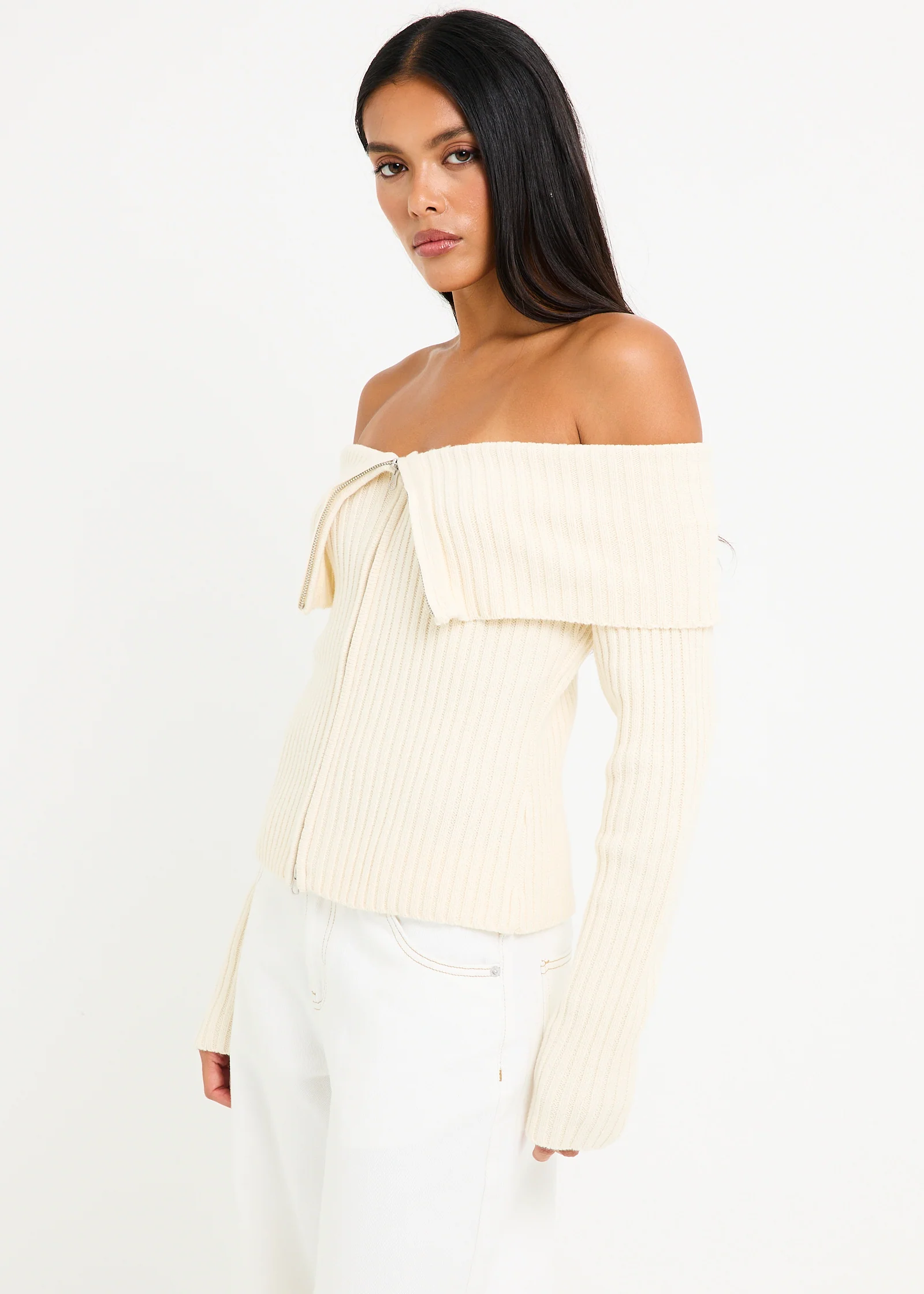 Paloma Zip Off Shoulder Top - Image 5