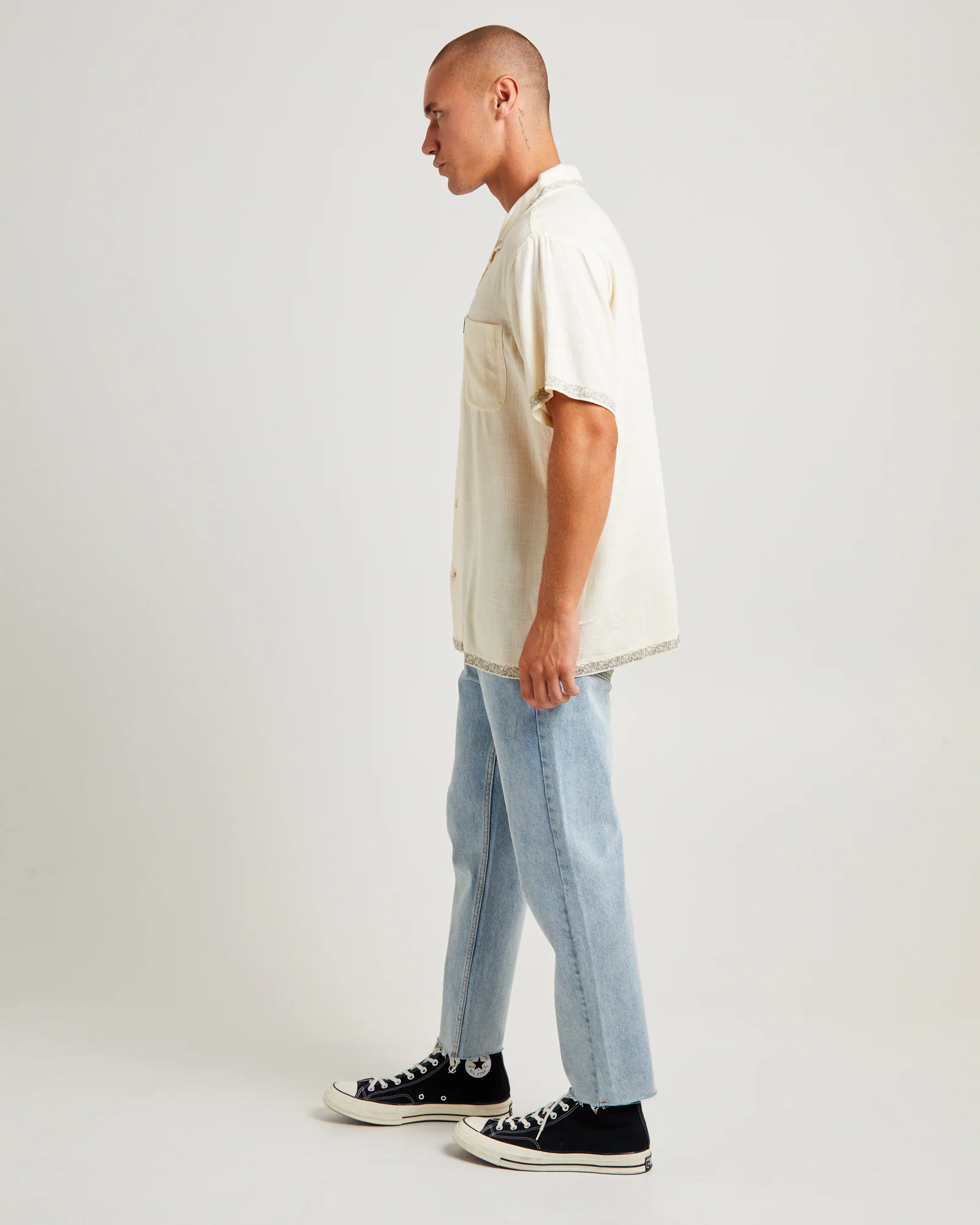 Pandaan Linen Short Sleeve Shirt Natural - Image 4