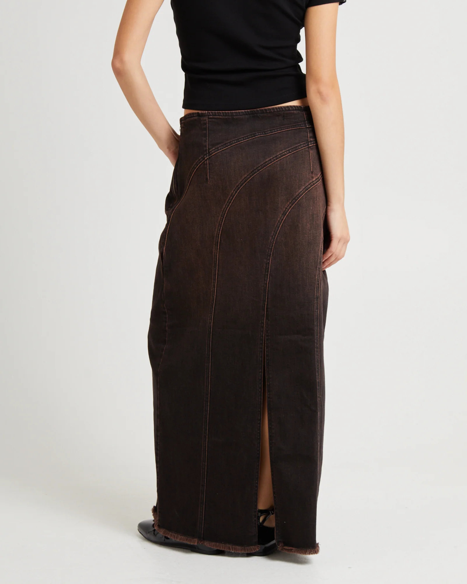 Panelled Denim Maxi Skirt - Image 3