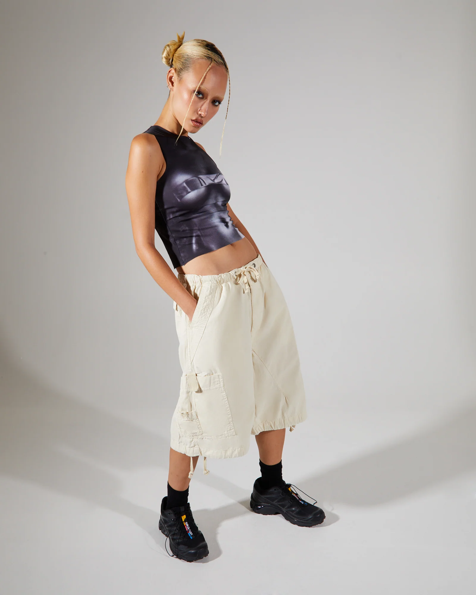 Parachute Cargo Shorts Ecru - Image 5
