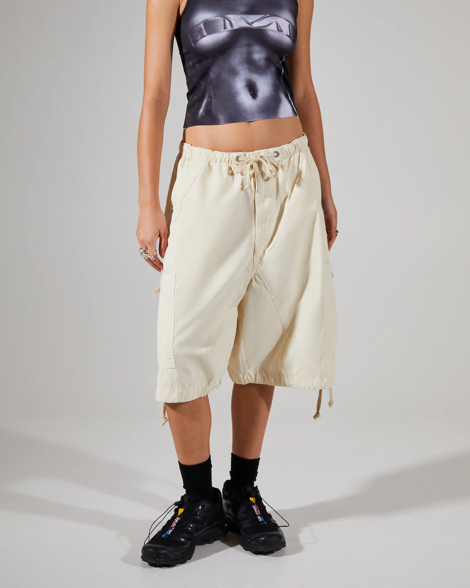 Parachute Cargo Shorts Ecru - Image 7