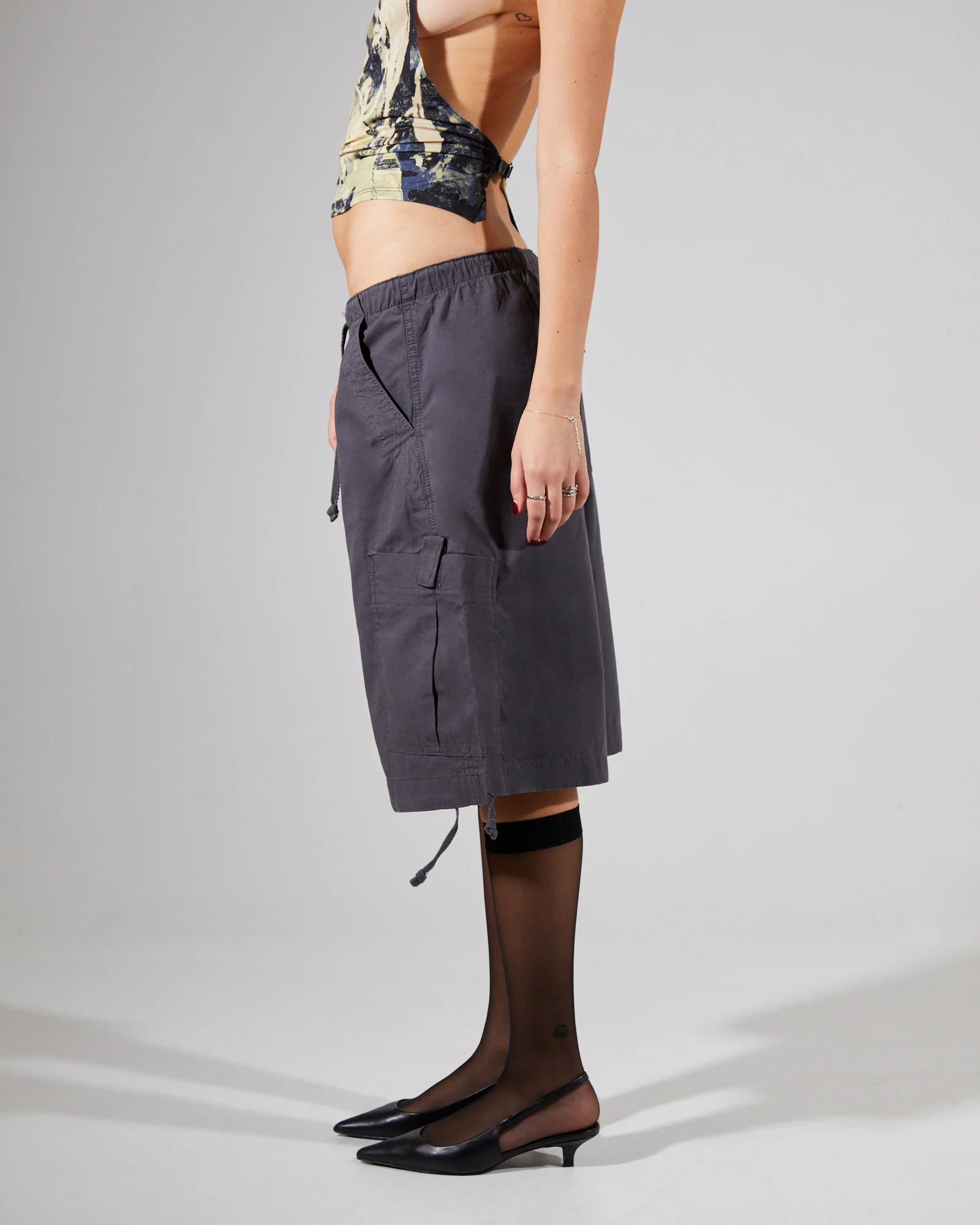 Parachute Cargo Shorts Vintage Grey - Image 3