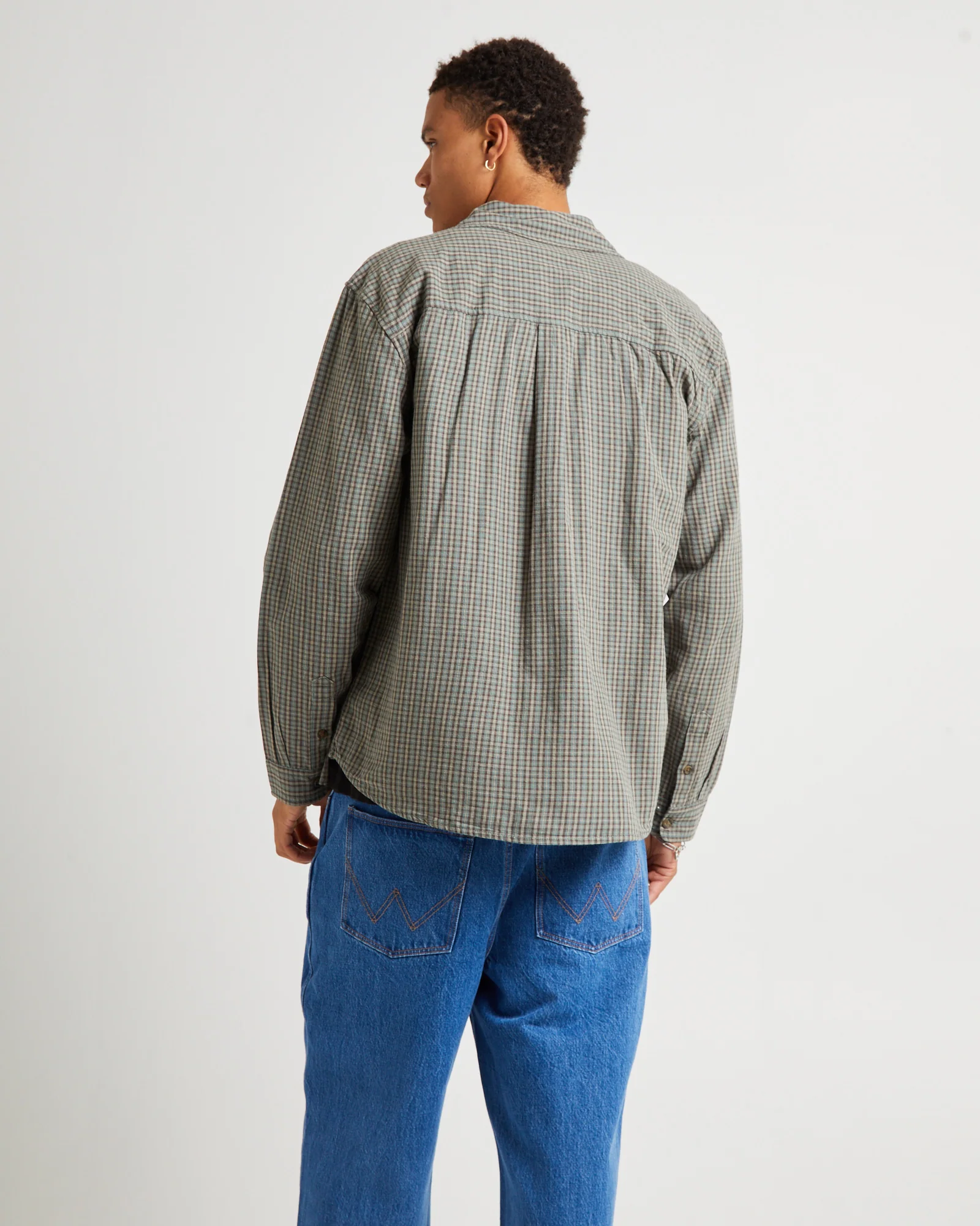 Parallels Long Sleeve Shirt Green Check - Image 2