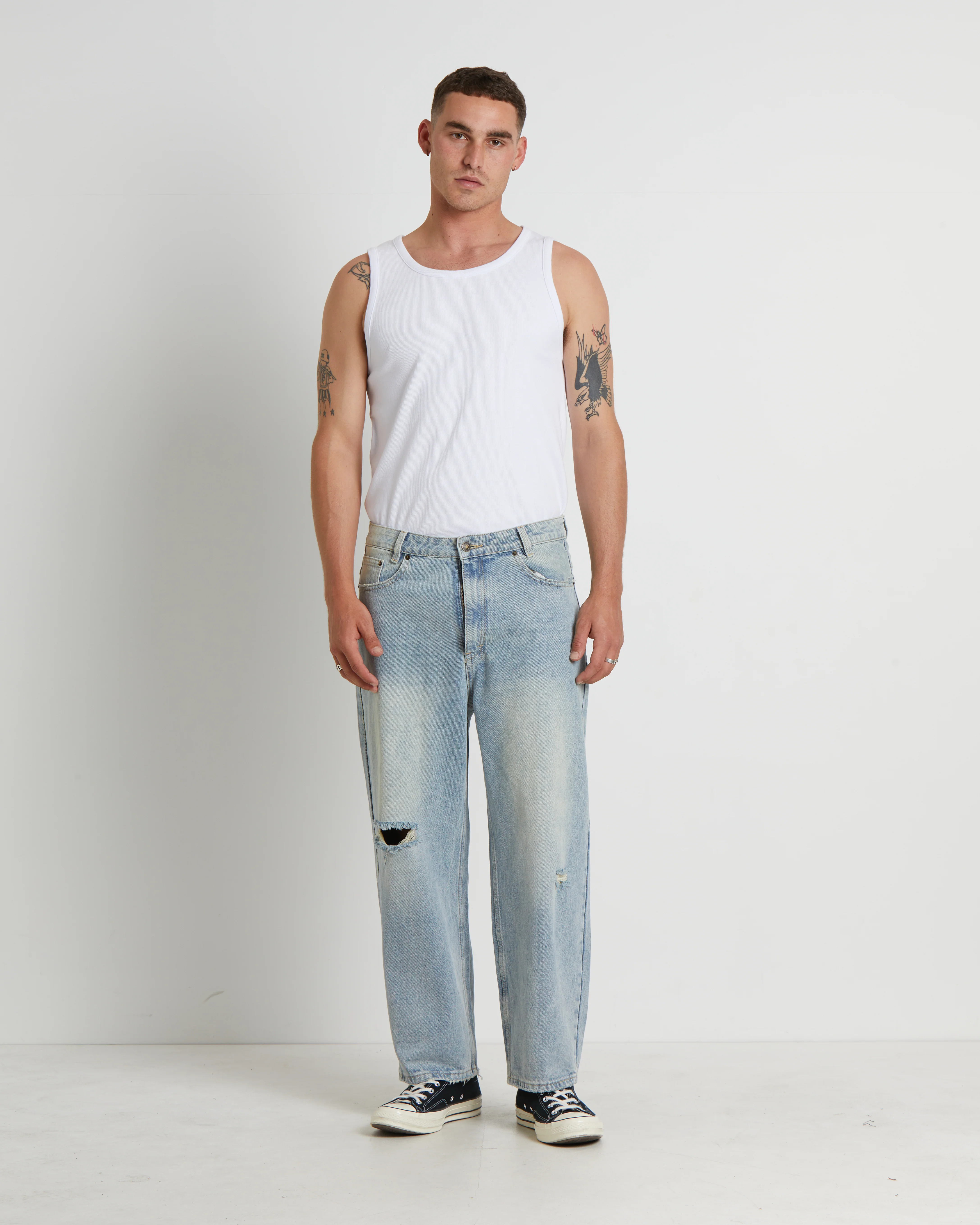 Paramount Ribbed Singlet in White - Image 3