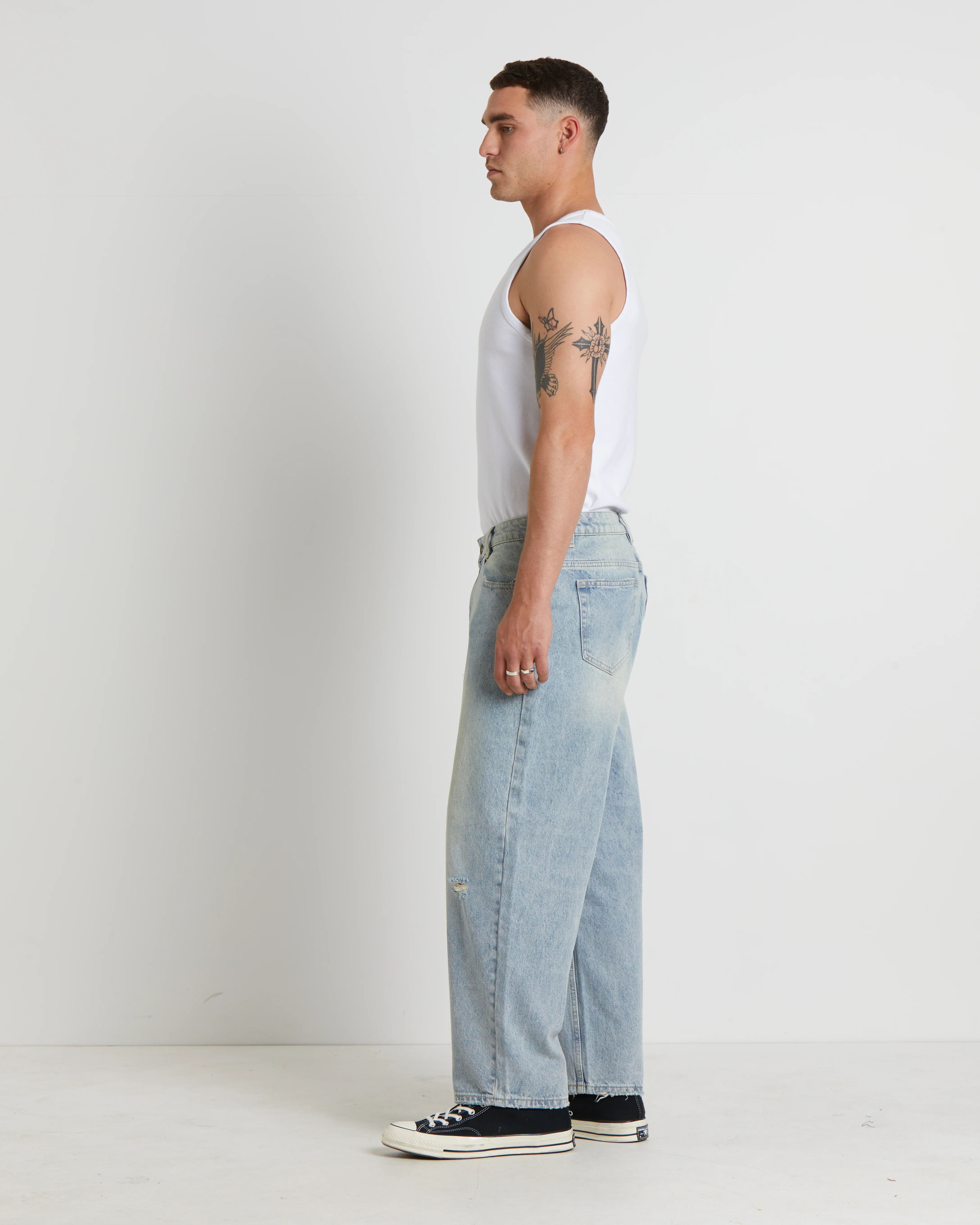 Paramount Ribbed Singlet in White - Image 4