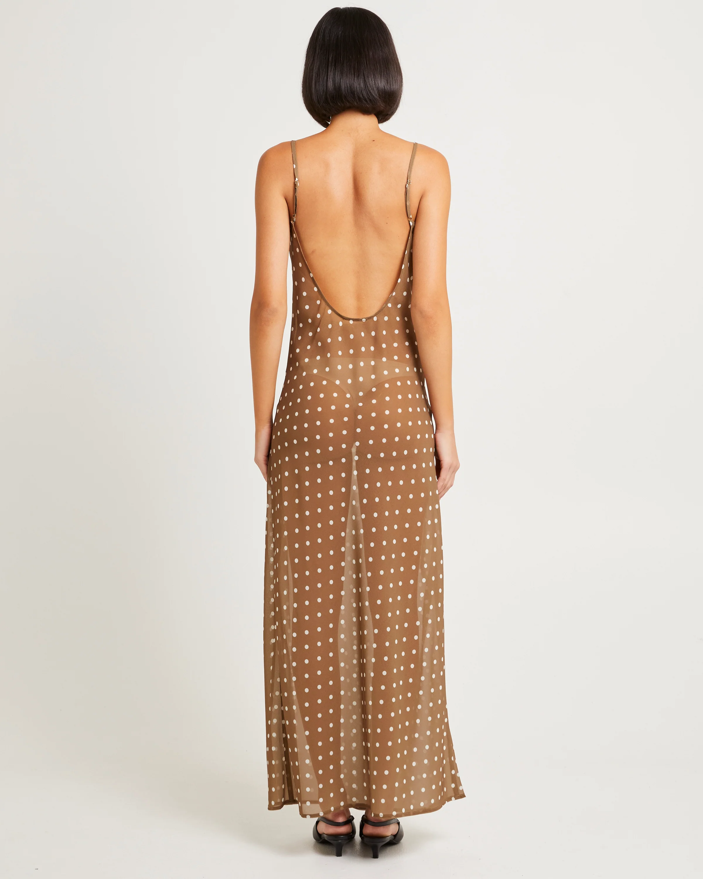 Paris Polka Dot Sheer Maxi Dress - Image 2