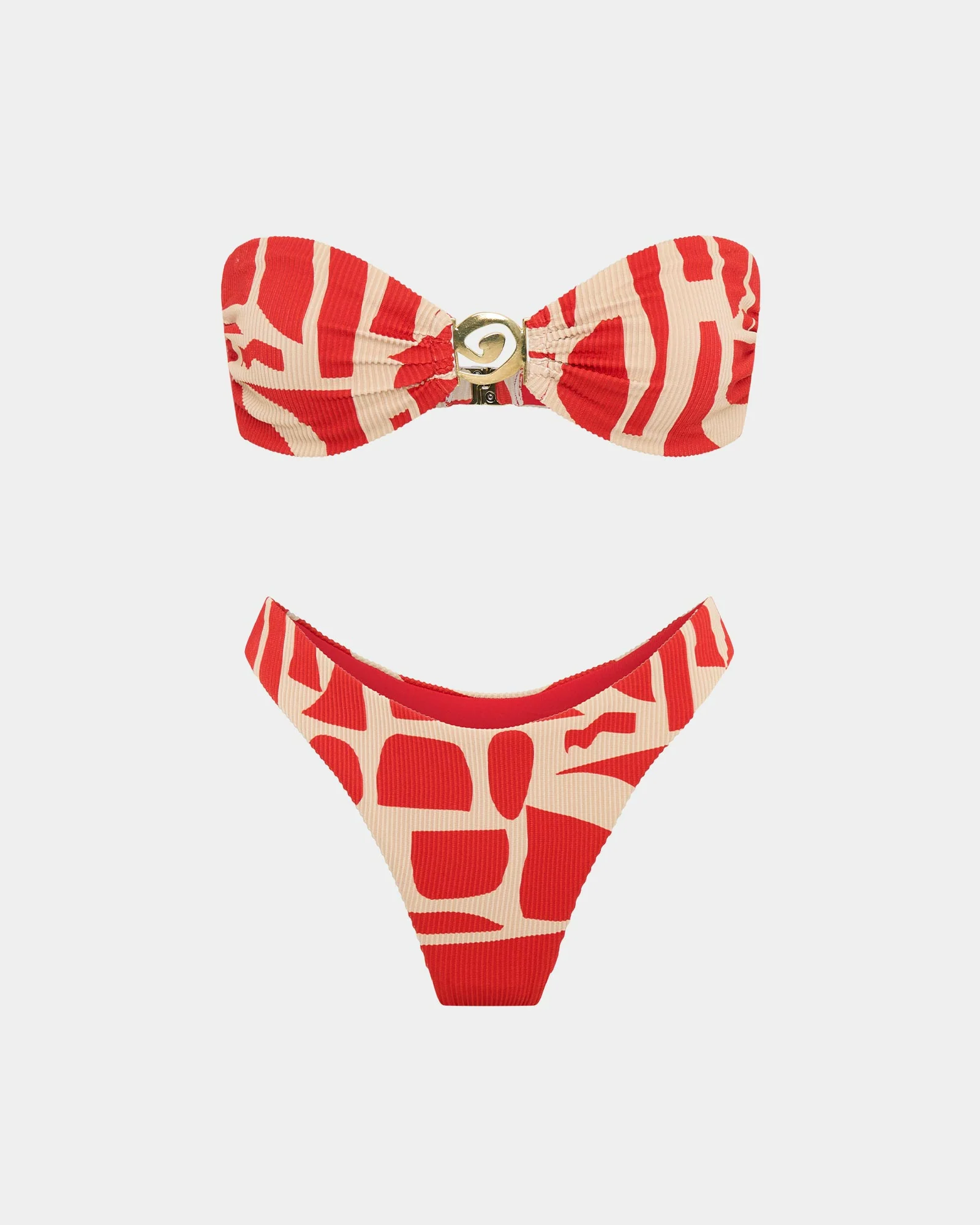 Paros Warp Bandeau Bikini Bikini Set - Image 4