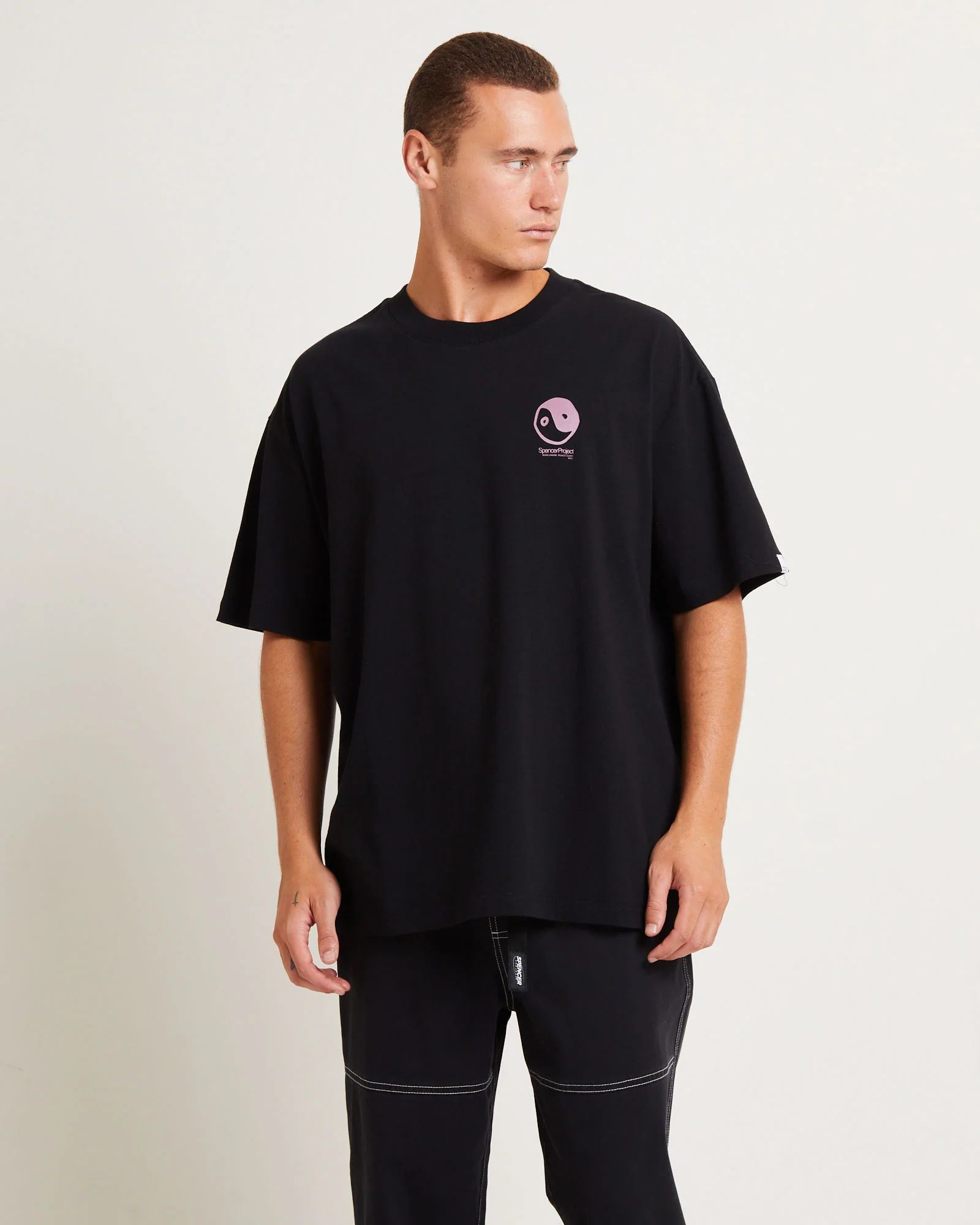 Peace Corp Short Sleeve T-Shirt in Black - Image 2