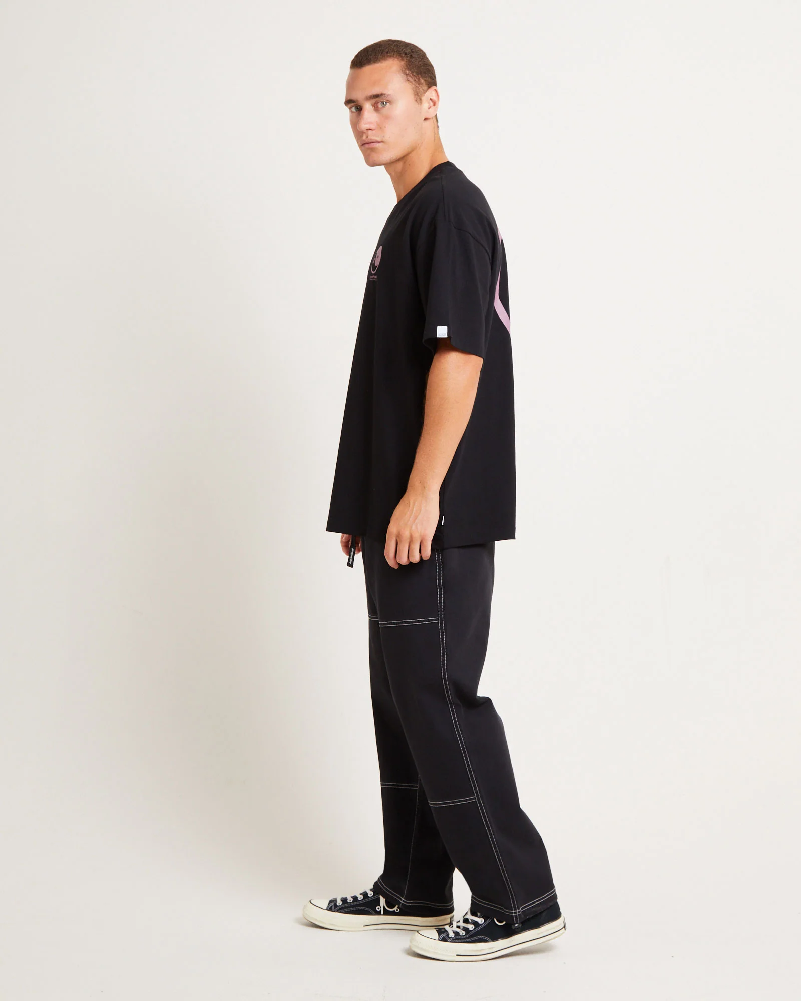 Peace Corp Short Sleeve T-Shirt in Black - Image 4