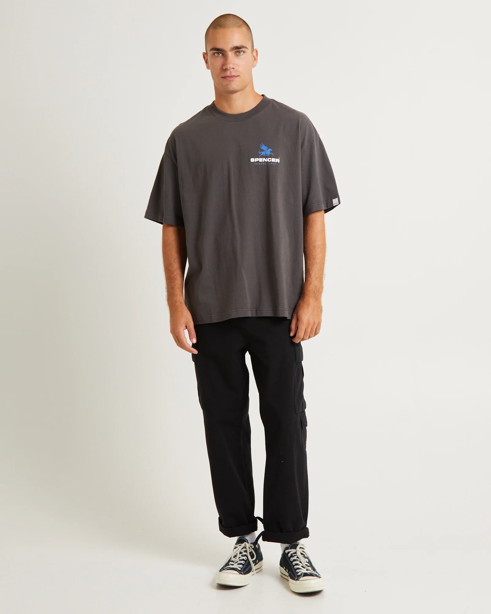 Pegasus Short Sleeve T-Shirt Charcoal - Image 3