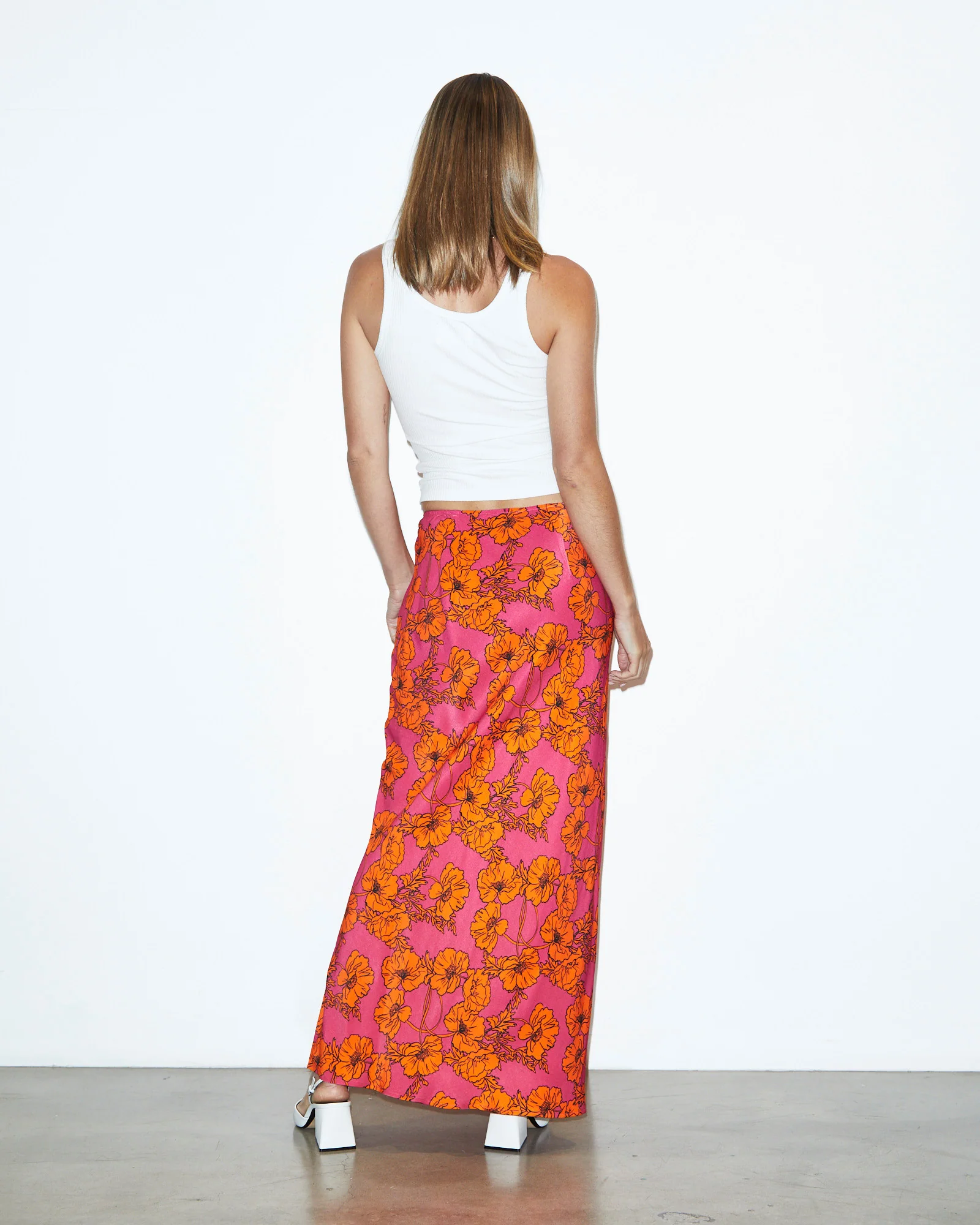 Penelope Bloom Low Rise Midi Skirt Pink - Image 2