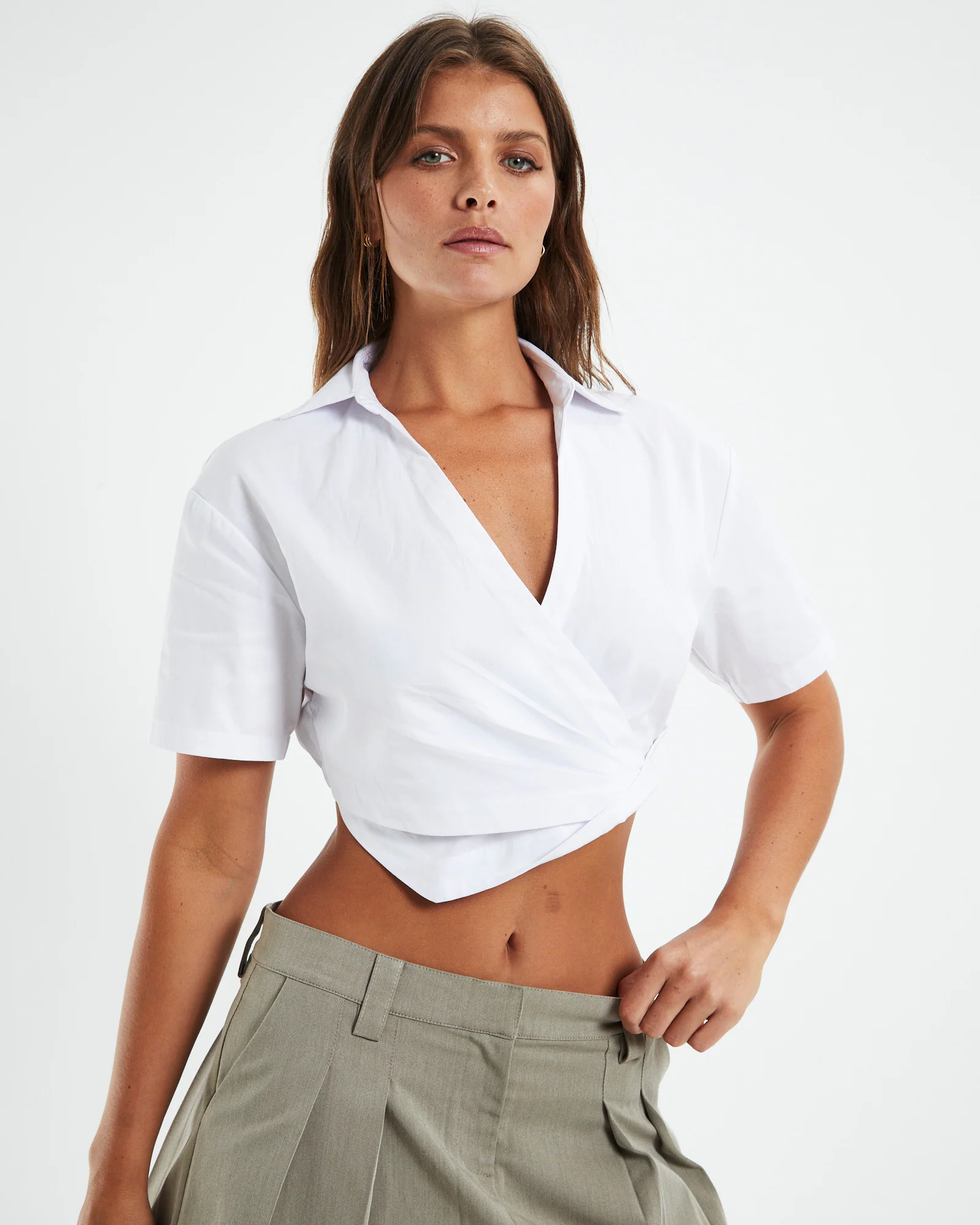 Peps Poplin Twist Shirt White - Image 5