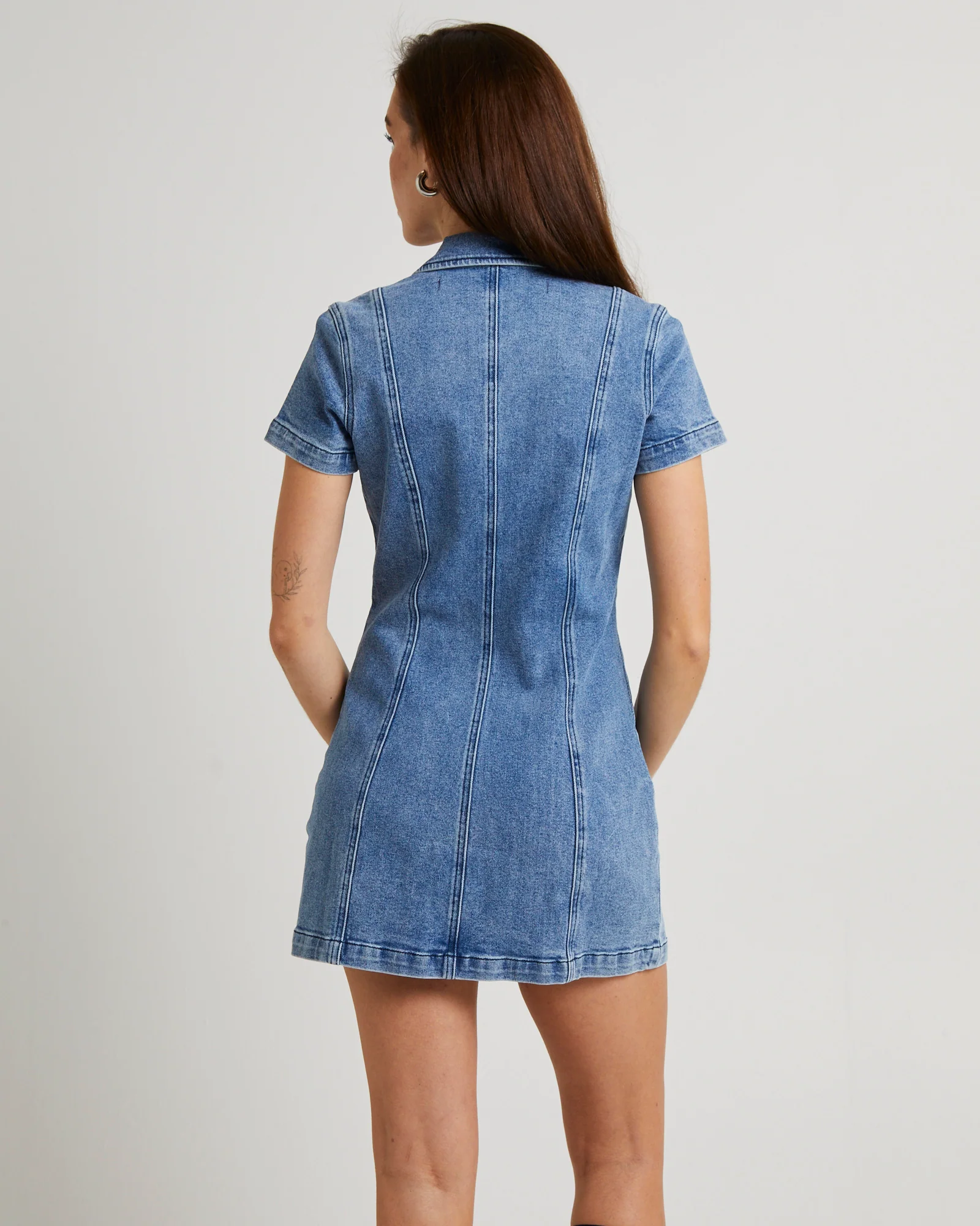 Peta Denim Mini Dress - Image 2
