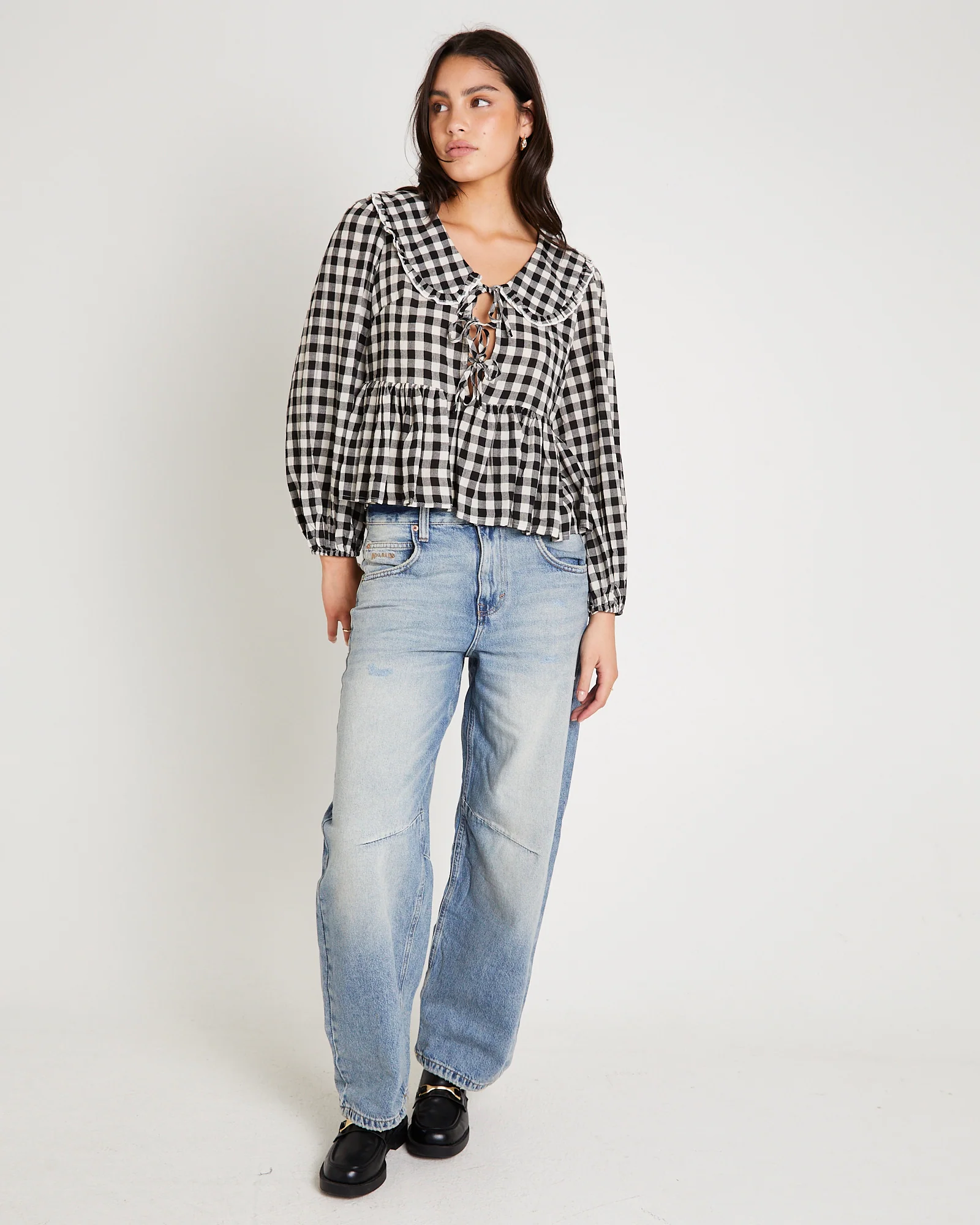 Picnic Gingham Collared Blouse - Image 2