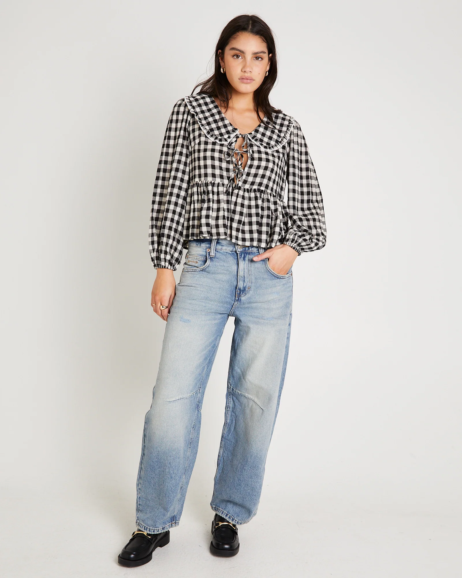 Picnic Gingham Collared Blouse - Image 5