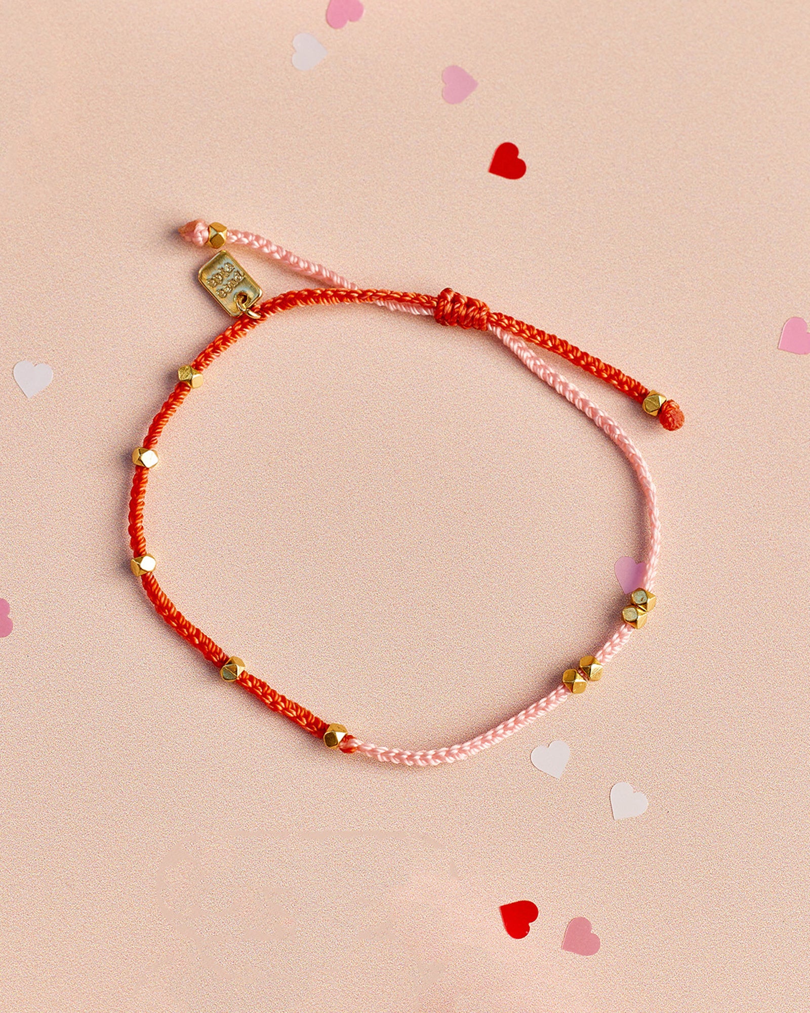 Pink & Red Two Tone Dainty Gold Bracelet - Image 4