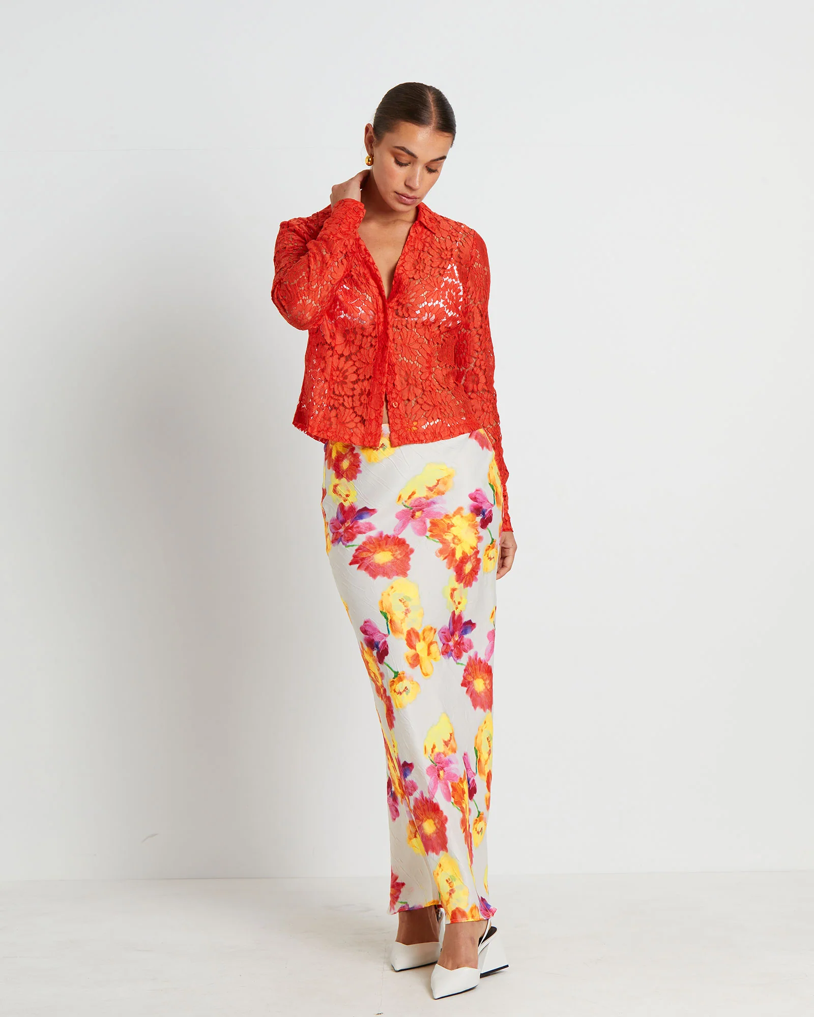 Pip Sheer Lace Long Sleeve Shirt - Image 4