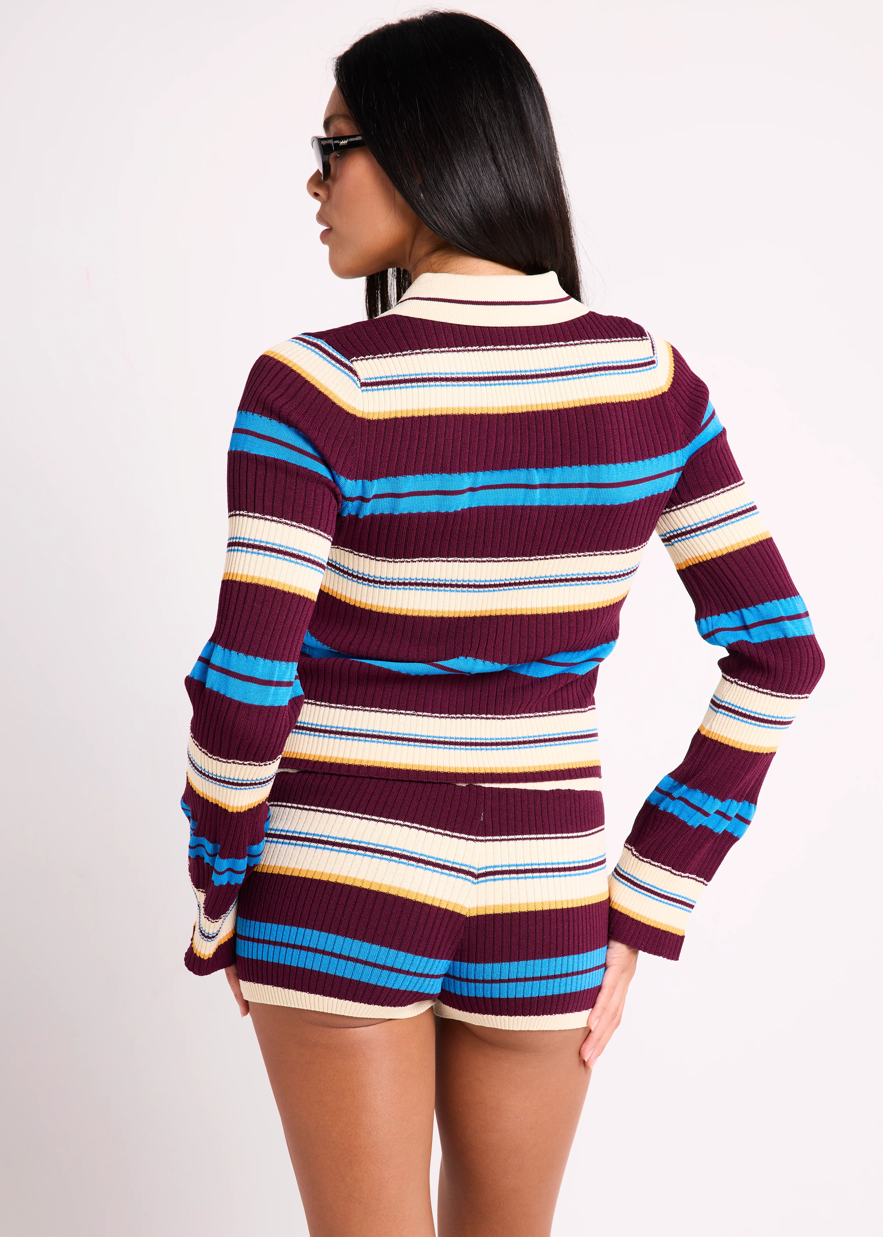 Piper Polo Shirred Knit Top - Image 3