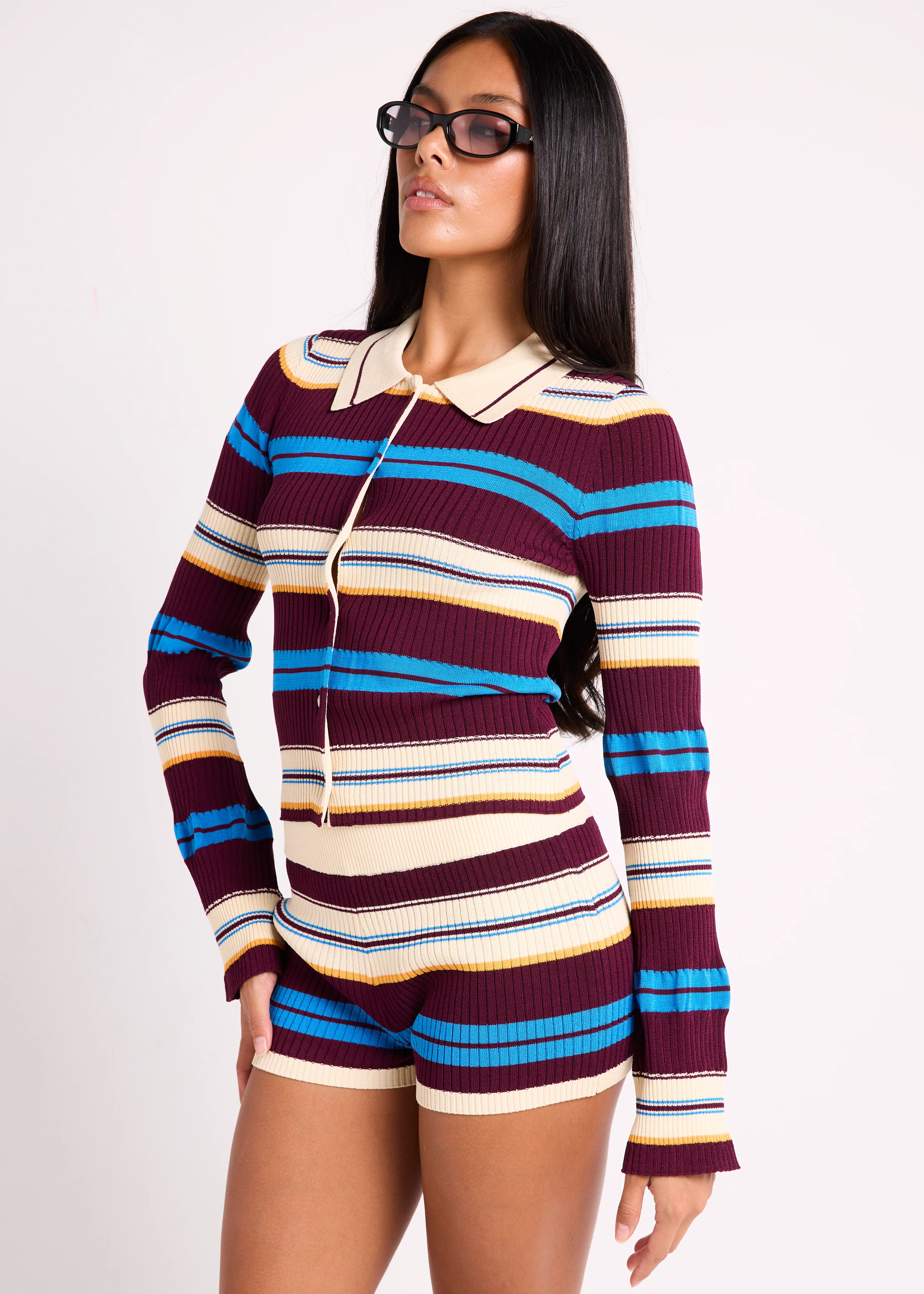 Piper Polo Shirred Knit Top - Image 5