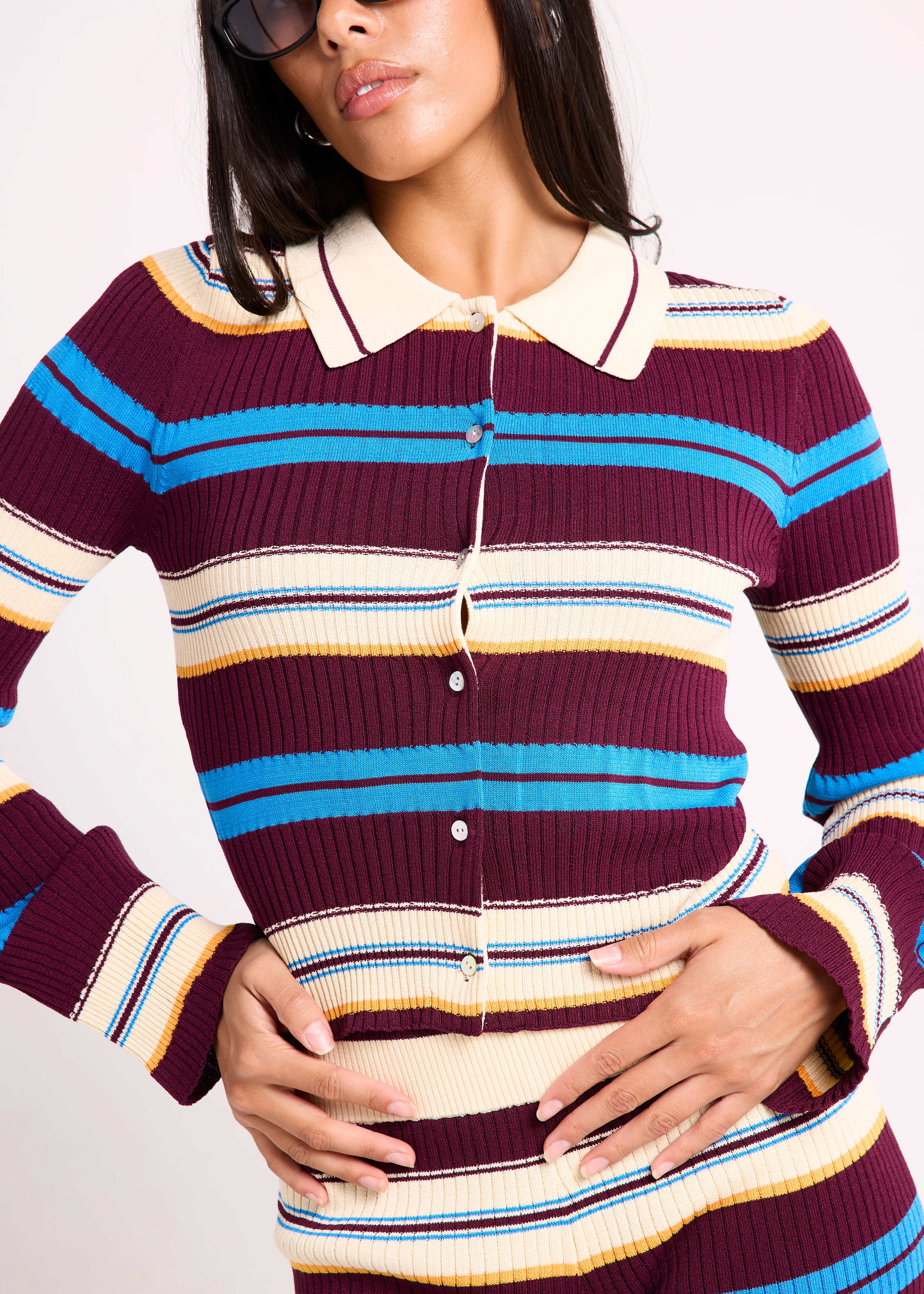 Piper Polo Shirred Knit Top - Image 6