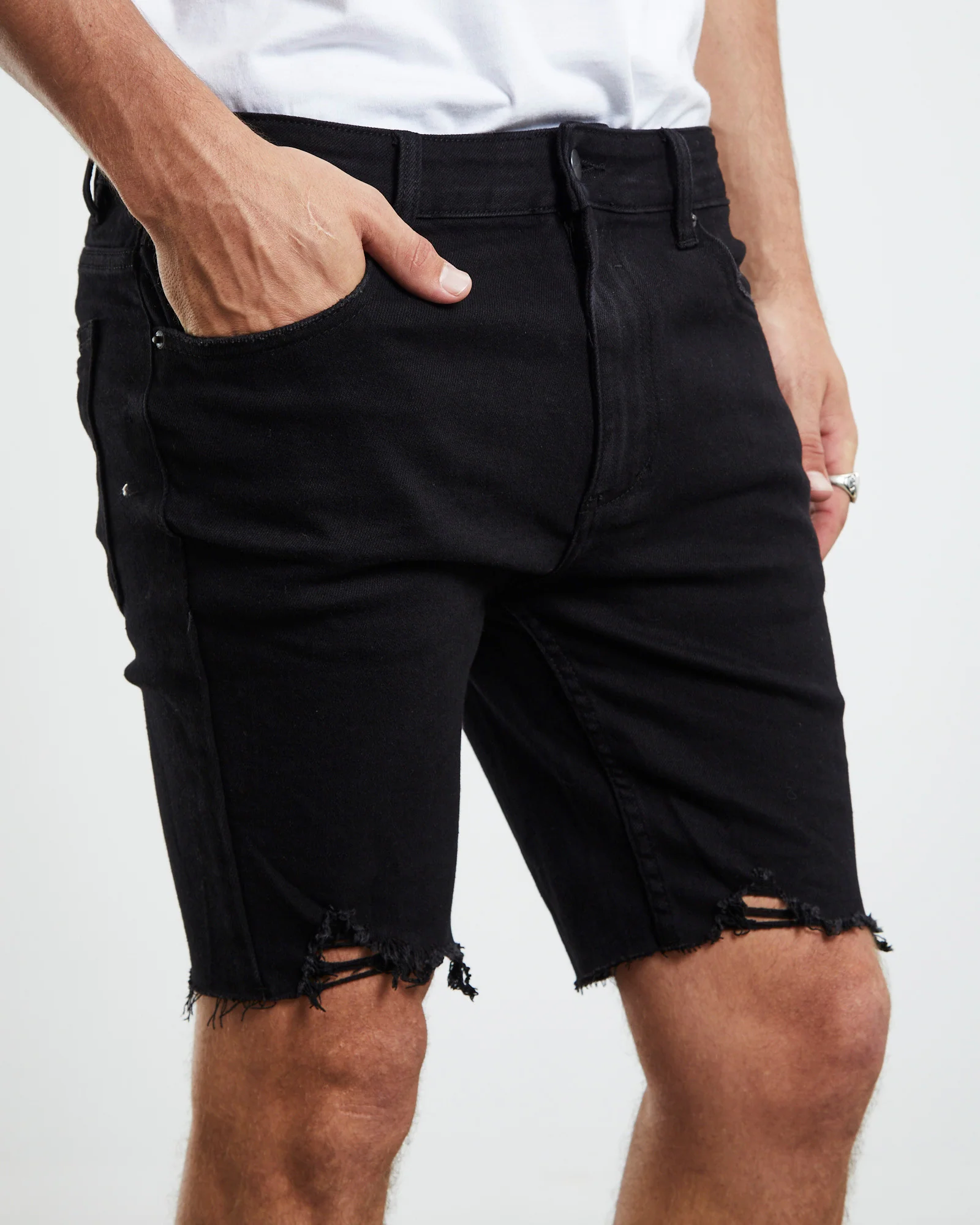Pistol Denim Shorts Black Night - Image 6