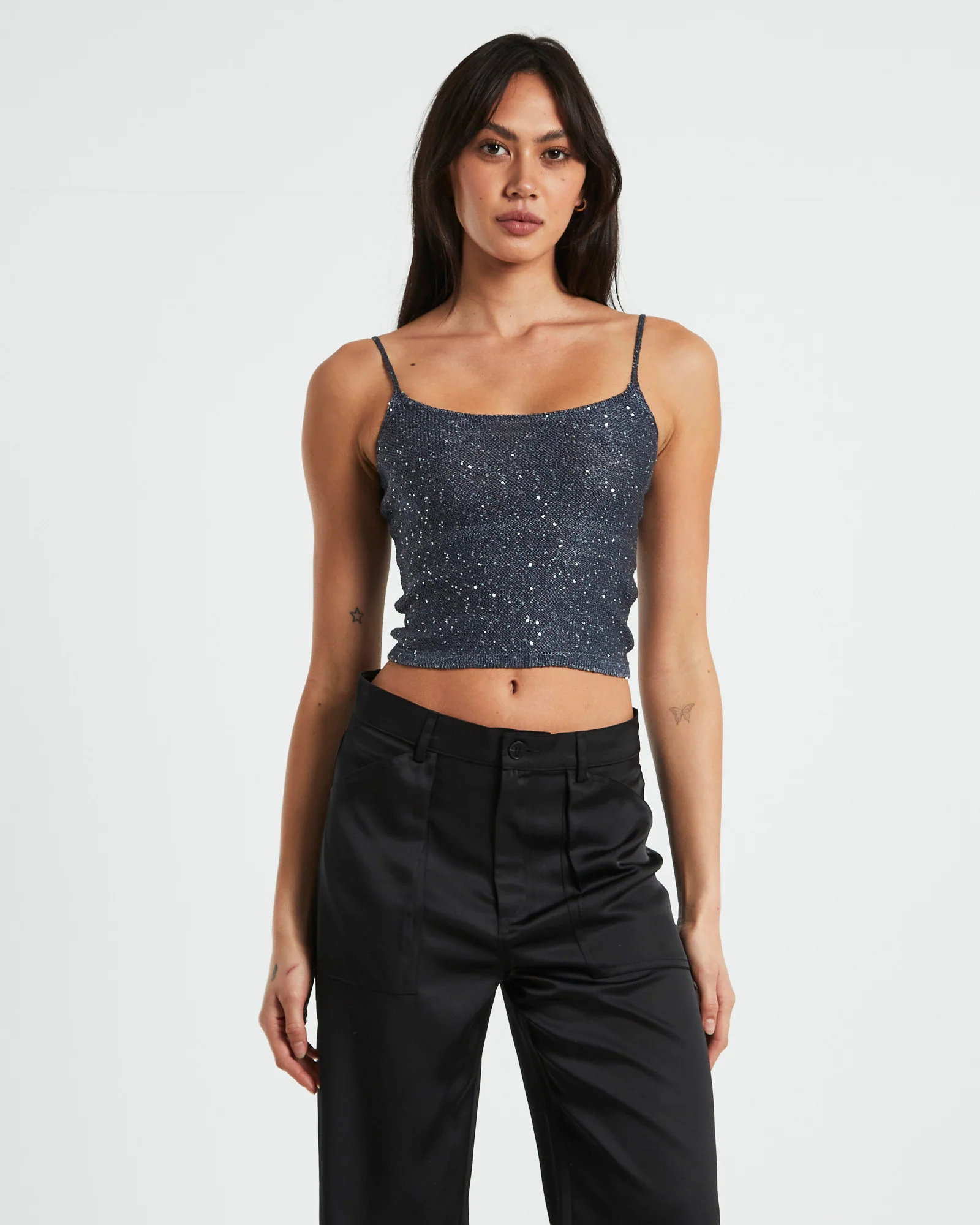 Pixie Metallic Knit in Cami Grey - Image 5