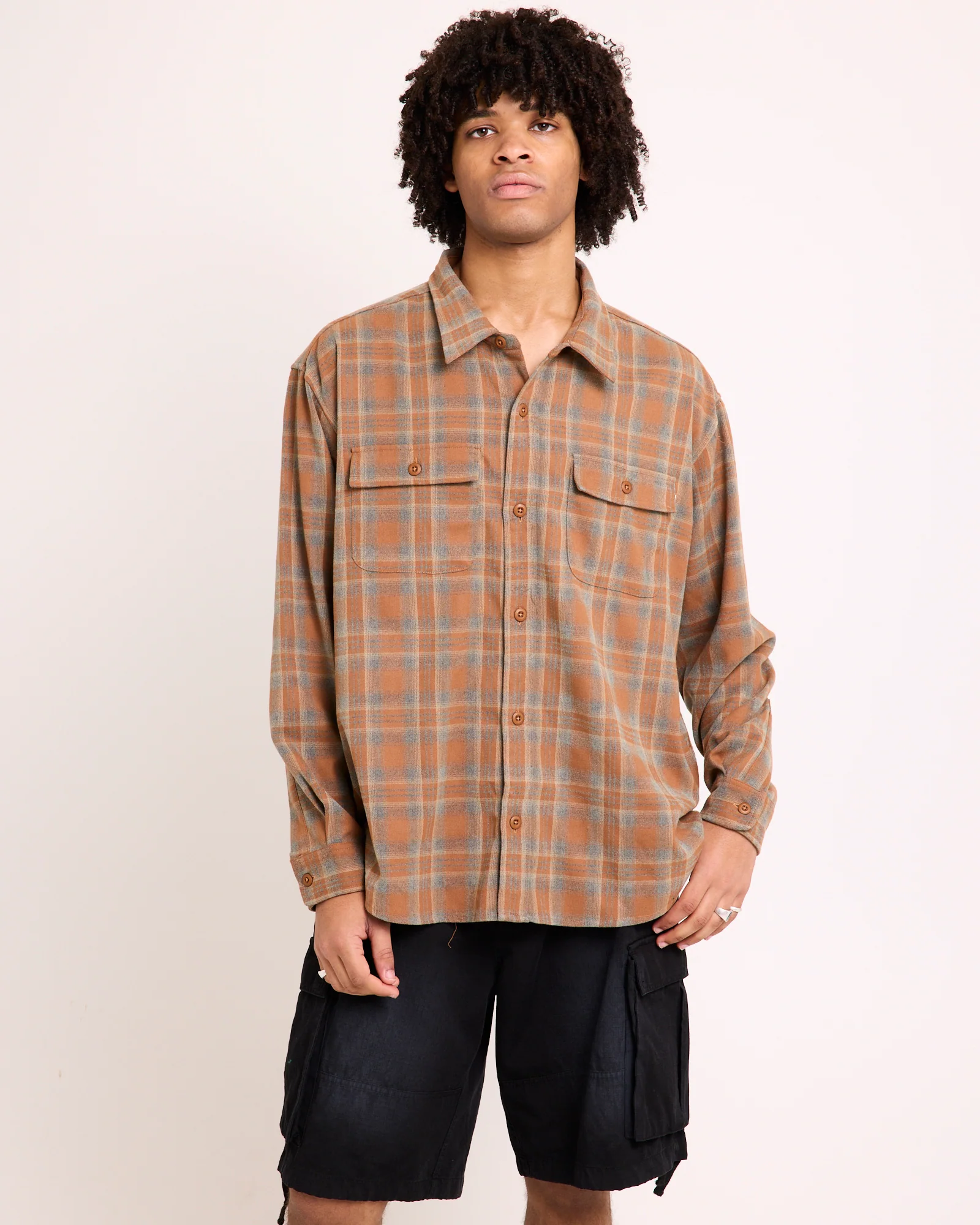 Plaid Long Sleeve Overshirt - Image 4